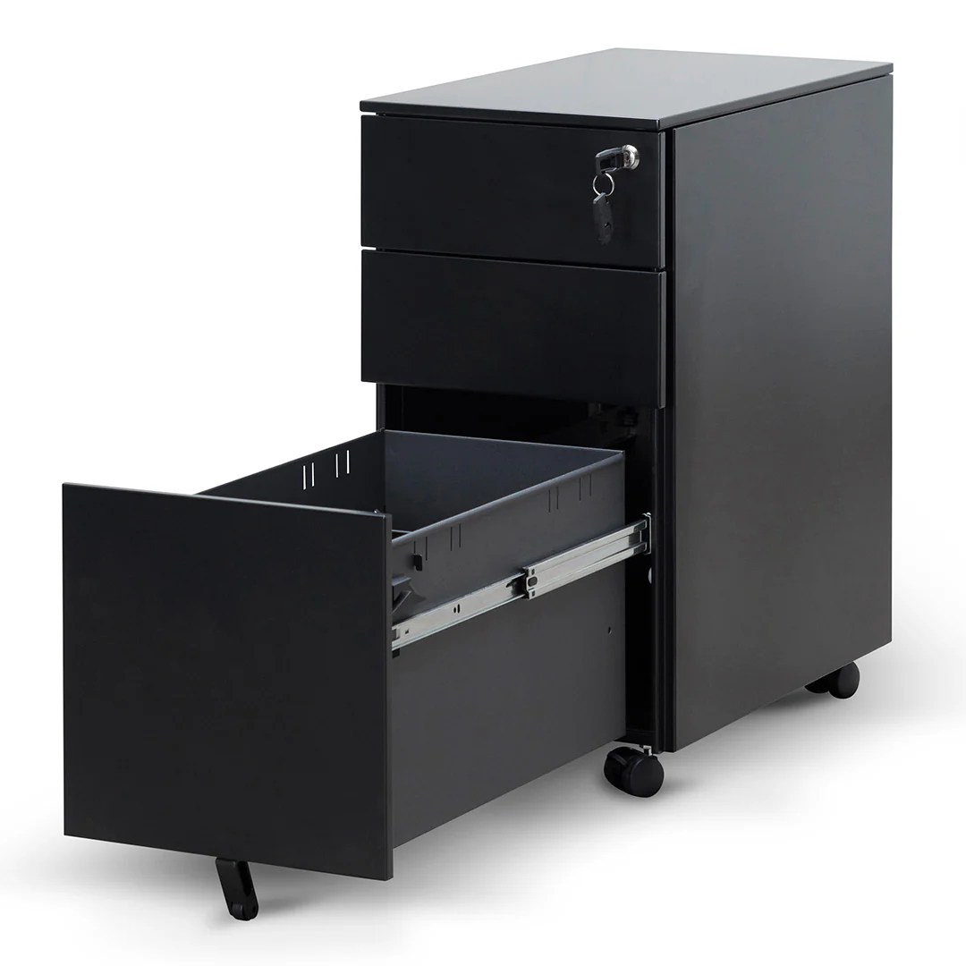 COF8126-SN 3 Drawers Slim Mobile Pedestal - Black - Image 9