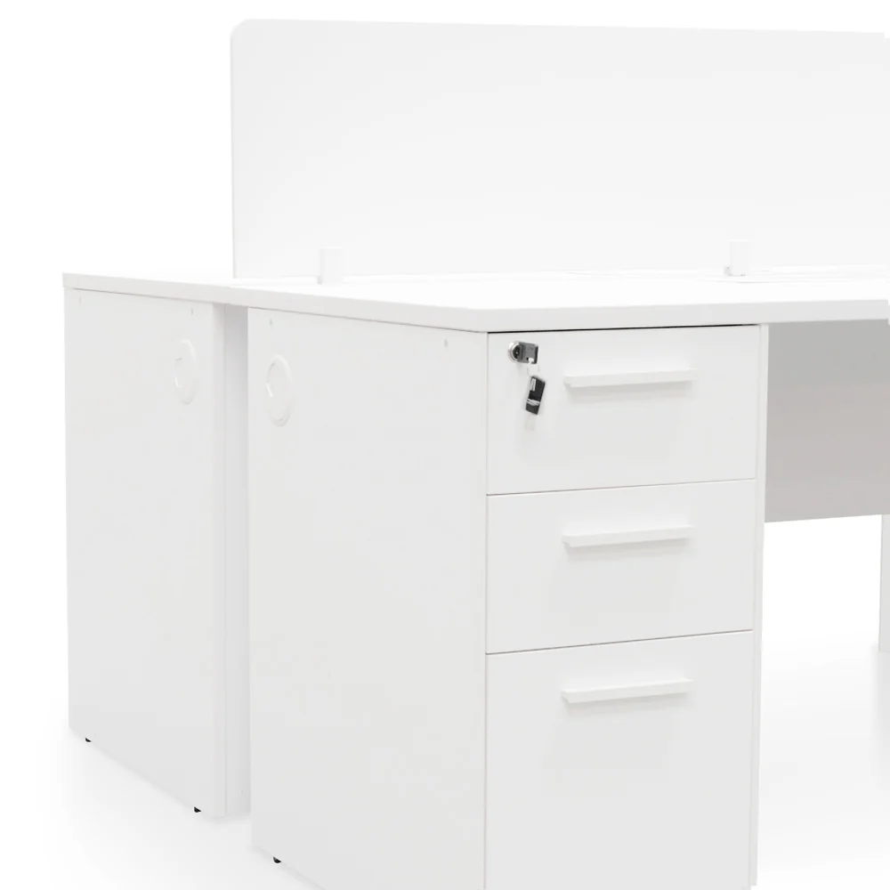 OT092-SN-OT088 2 Seater 160cm Office Desk  With Privacy Screen - White - Upgraded Legs - Image 6