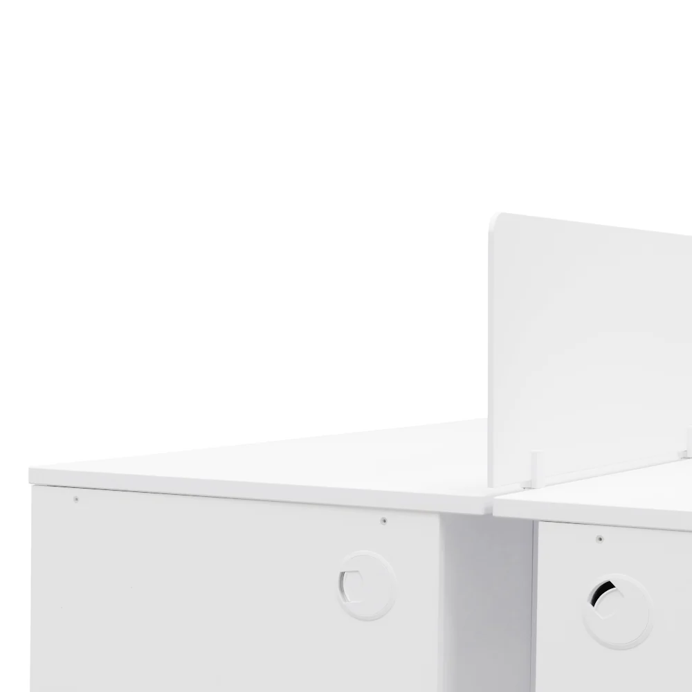 OT092-SN-OT088 2 Seater 160cm Office Desk  With Privacy Screen - White - Upgraded Legs - Image 7