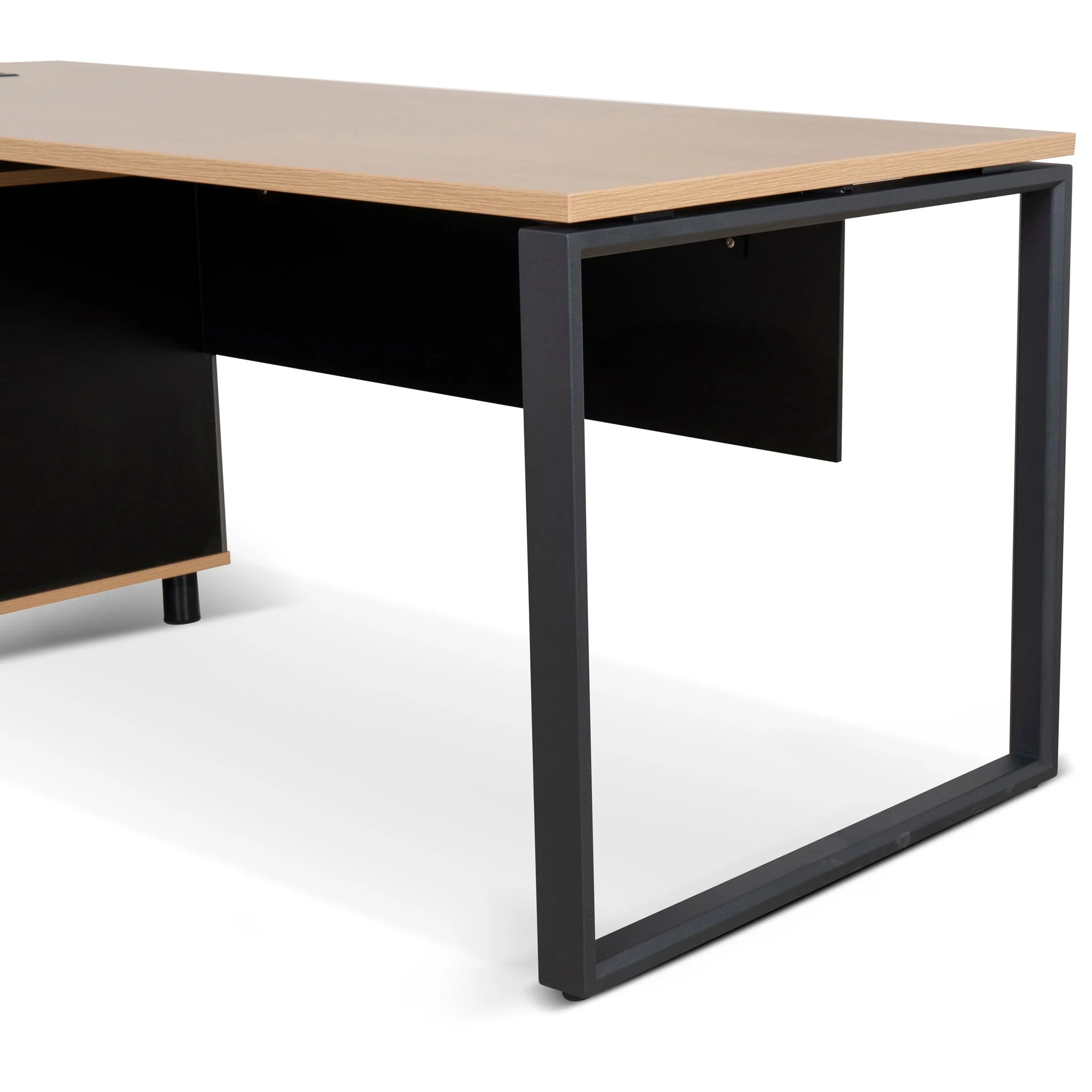 COT10186-SN 1.8m Executive Desk Left Return with Black Legs - Natural - Image 6