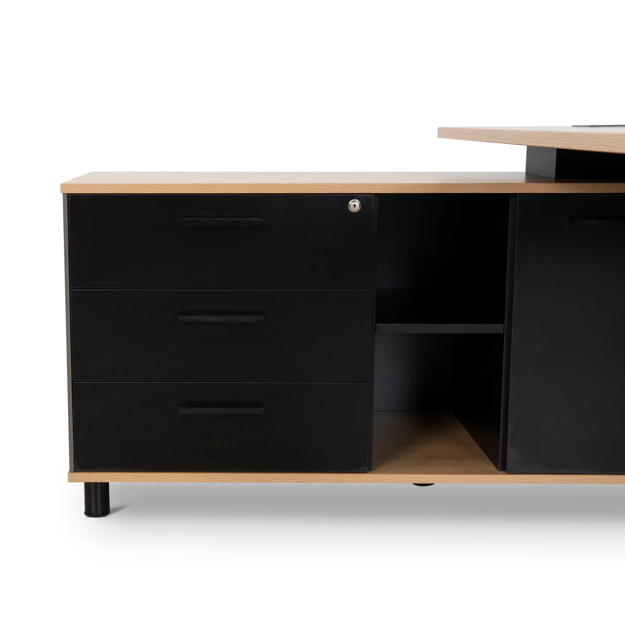 COT10186-SN 1.8m Executive Desk Left Return with Black Legs - Natural - Image 7
