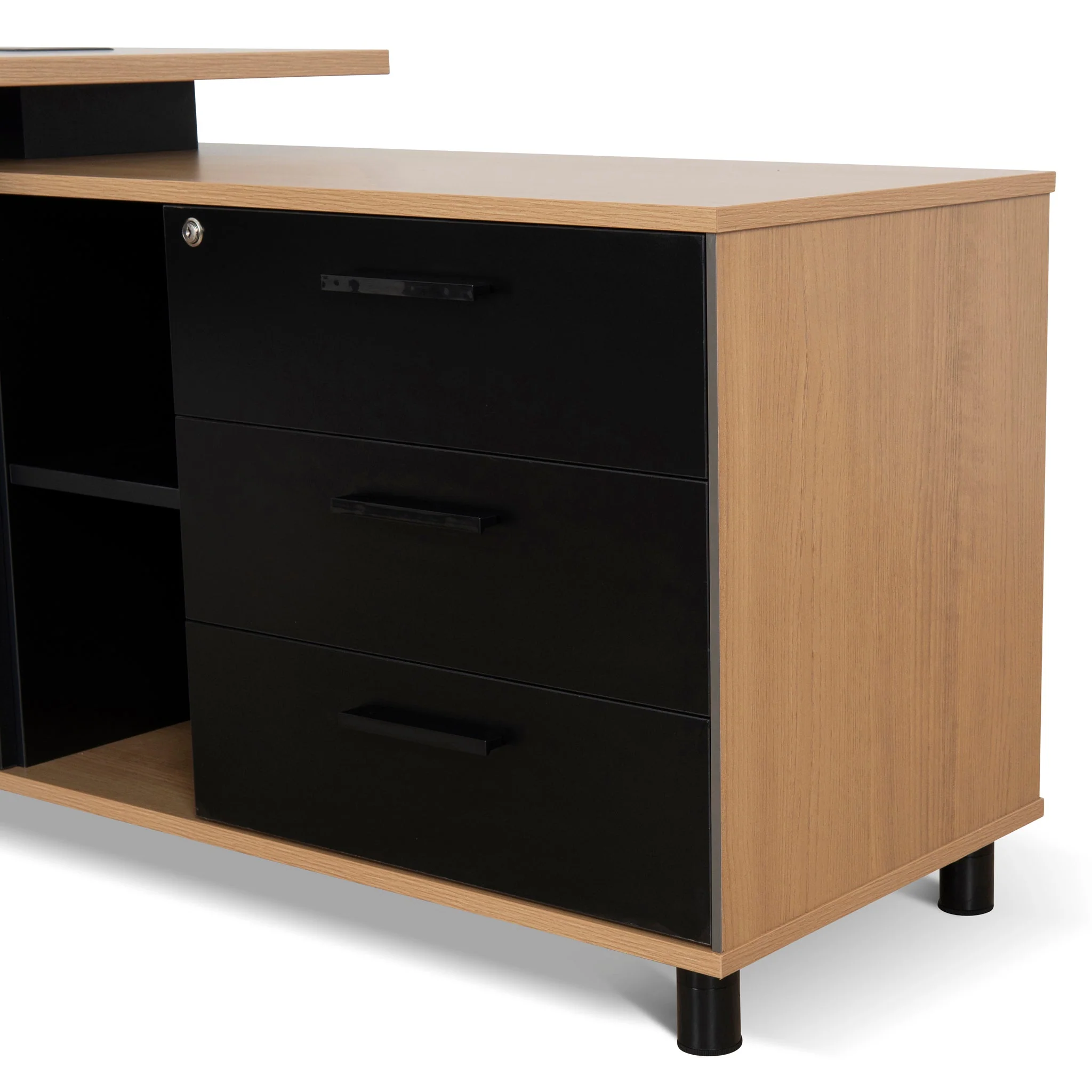 COT10187-SN 1.8m Executive Desk Right Return with Black Legs - Natural - Image 10