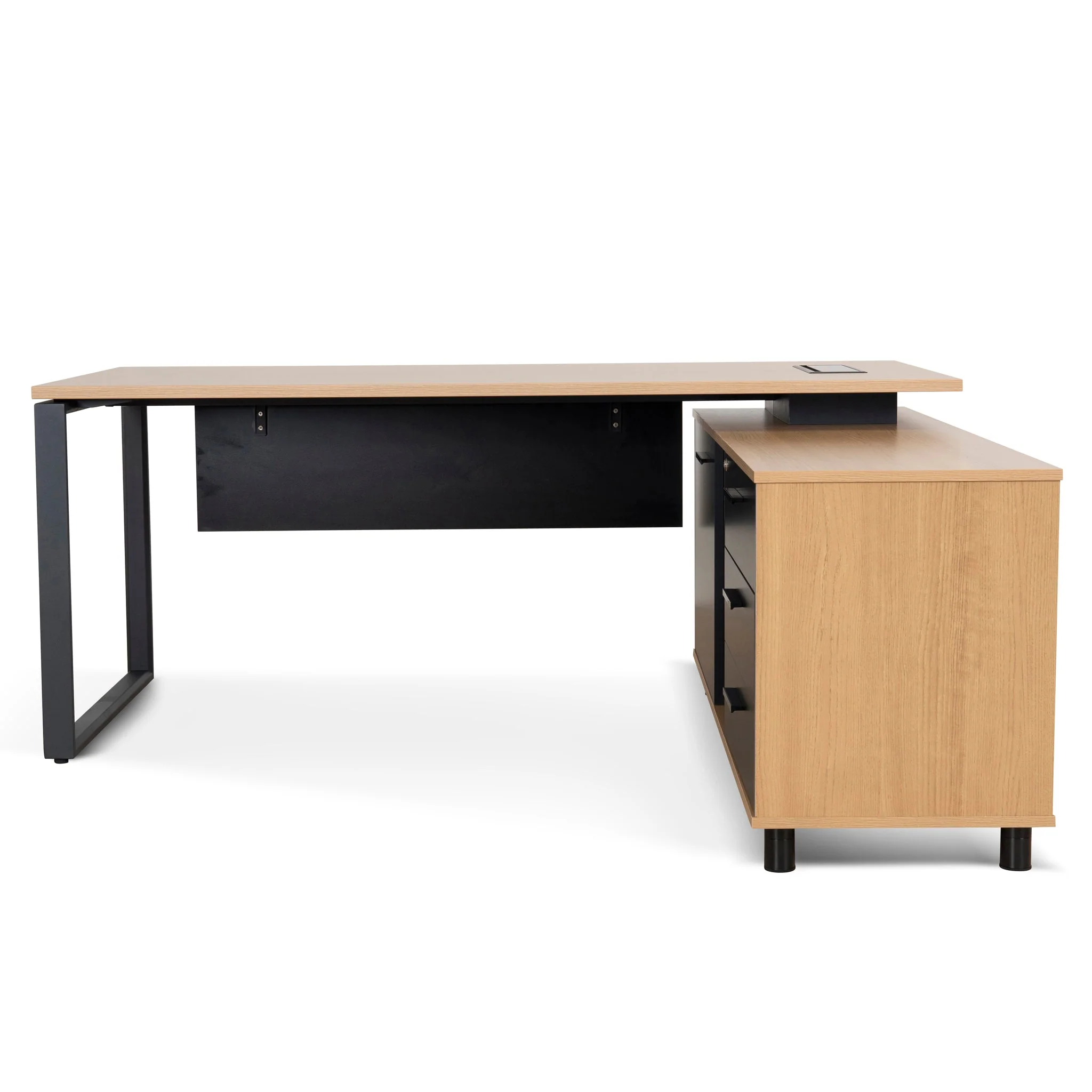 COT10187-SN 1.8m Executive Desk Right Return with Black Legs - Natural - Image 3