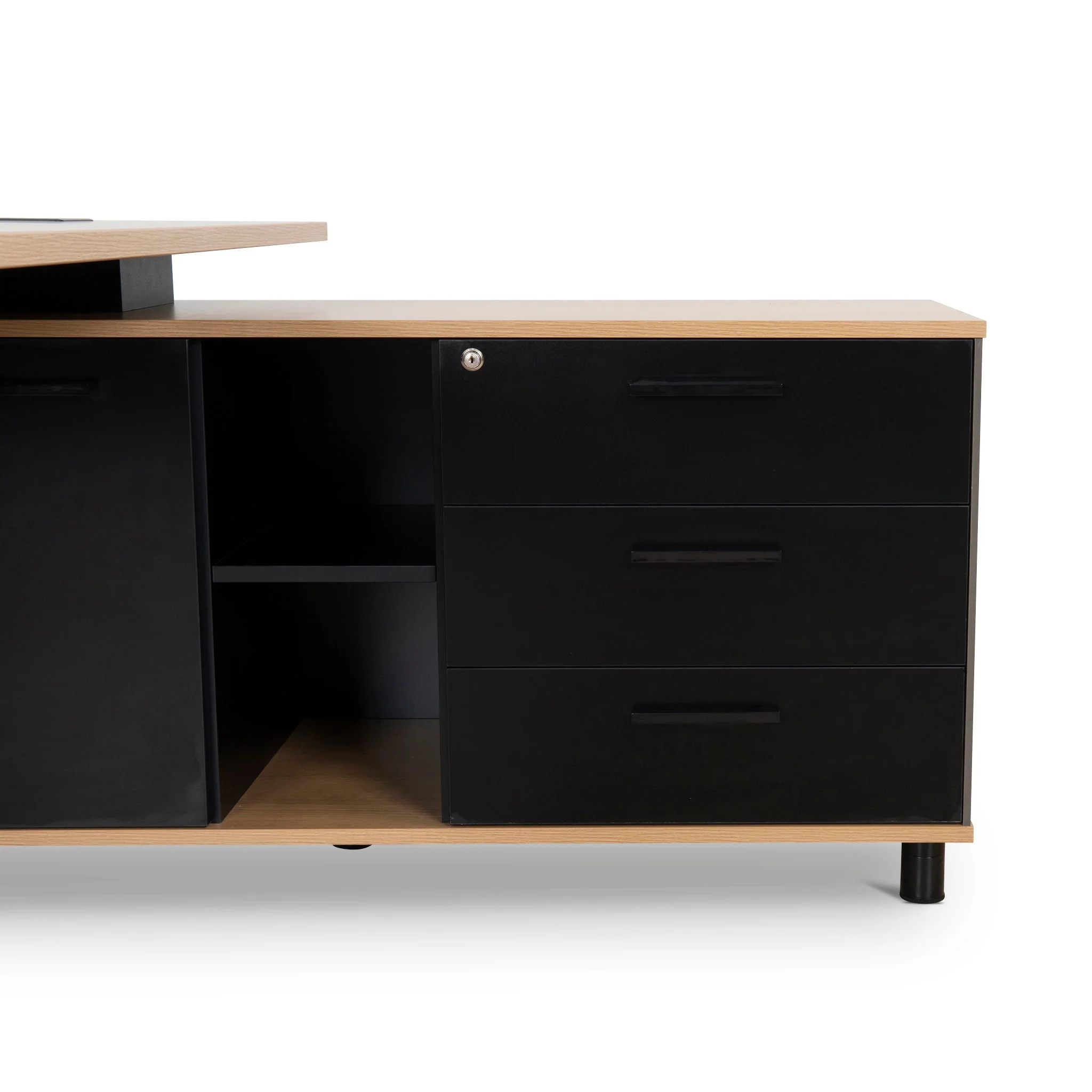 COT10187-SN 1.8m Executive Desk Right Return with Black Legs - Natural - Image 8