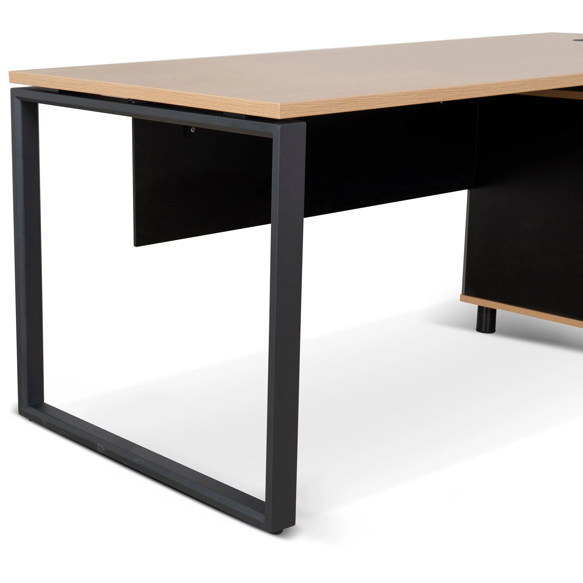 COT10187-SN 1.8m Executive Desk Right Return with Black Legs - Natural - Image 9
