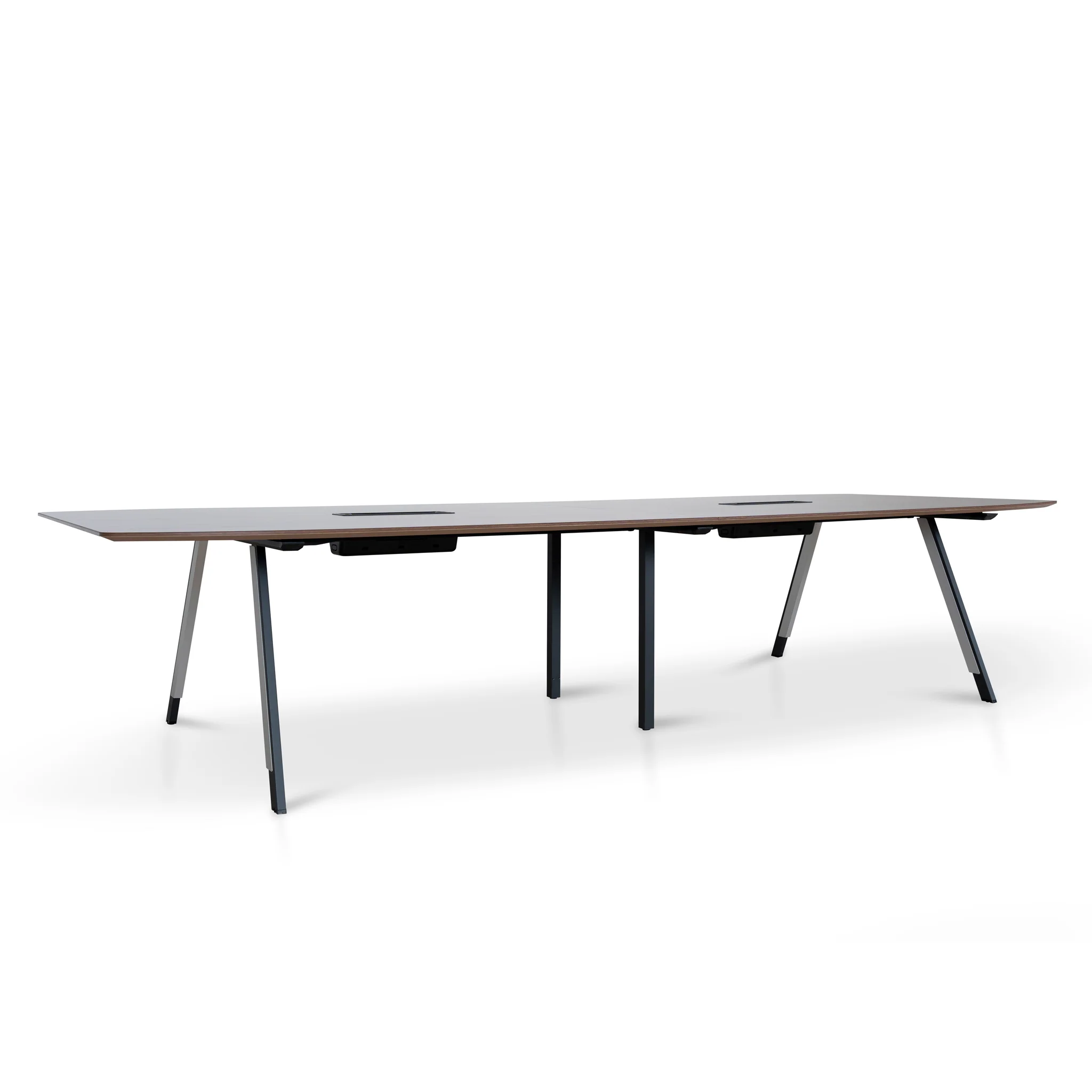 COT10442-SN 3.6m Boardroom Meeting Table - Walnut Top With Black Legs
