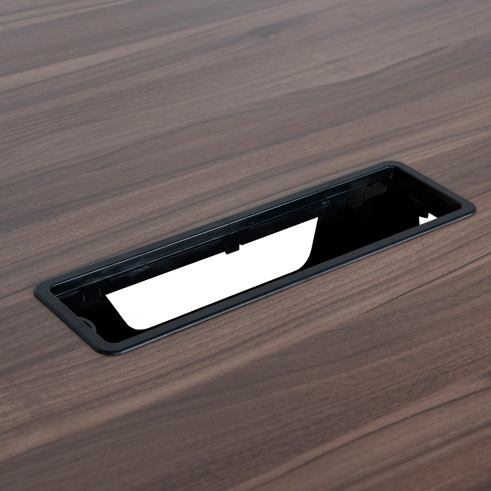 COT10442-SN 3.6m Boardroom Meeting Table - Walnut Top With Black Legs - Image 13