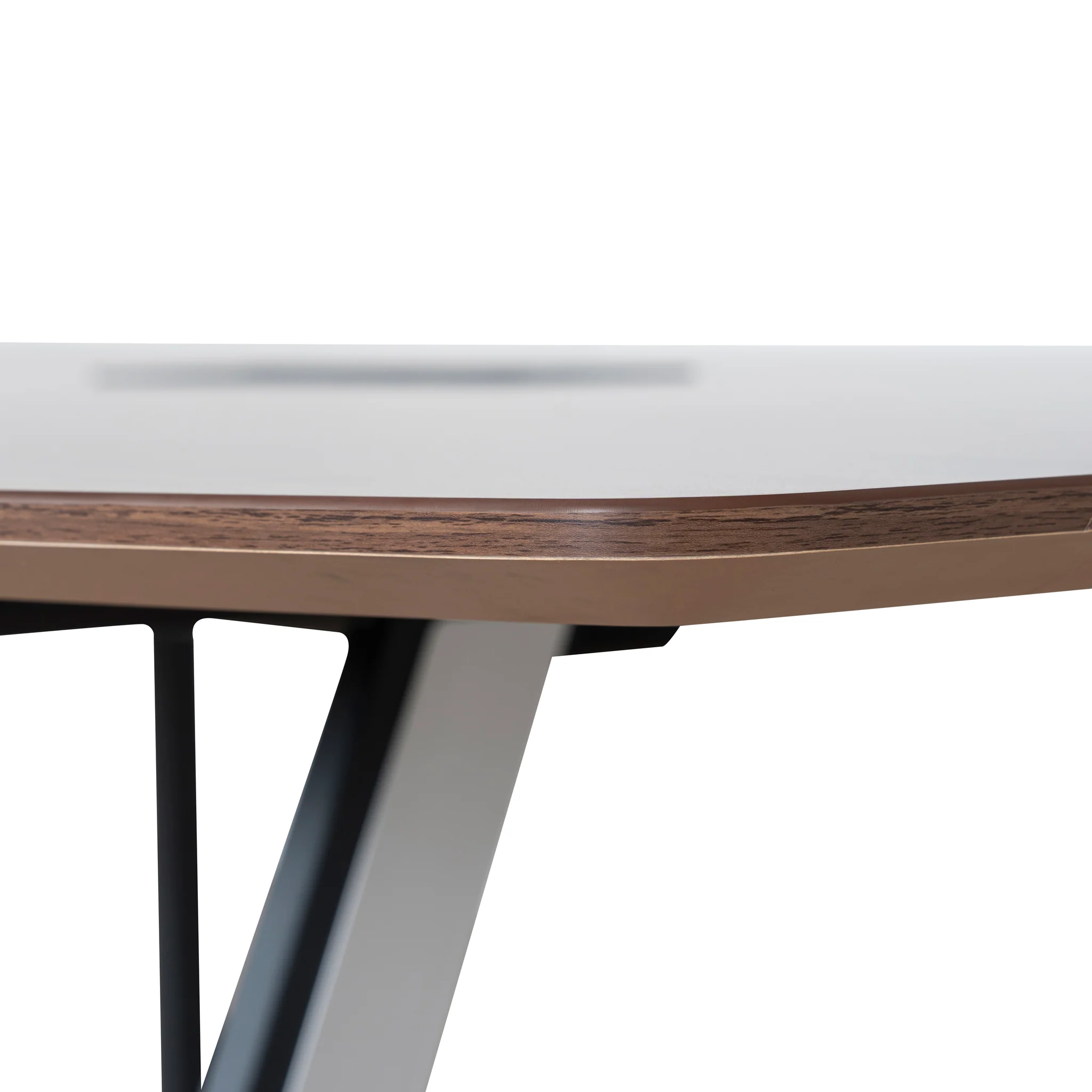 COT10442-SN 3.6m Boardroom Meeting Table - Walnut Top With Black Legs - Image 14