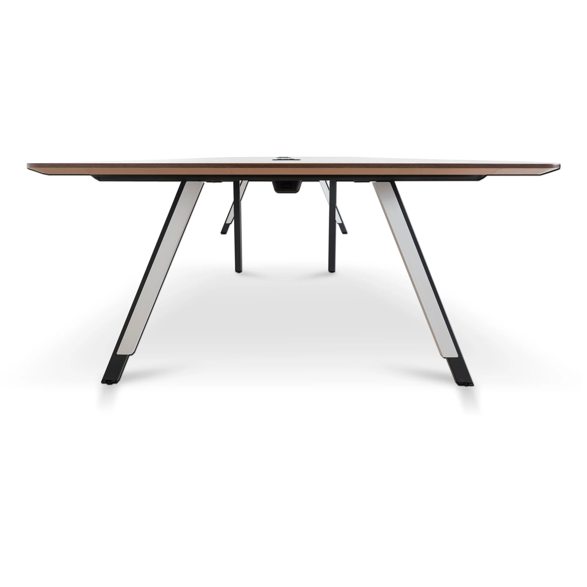 COT10442-SN 3.6m Boardroom Meeting Table - Walnut Top With Black Legs - Image 3