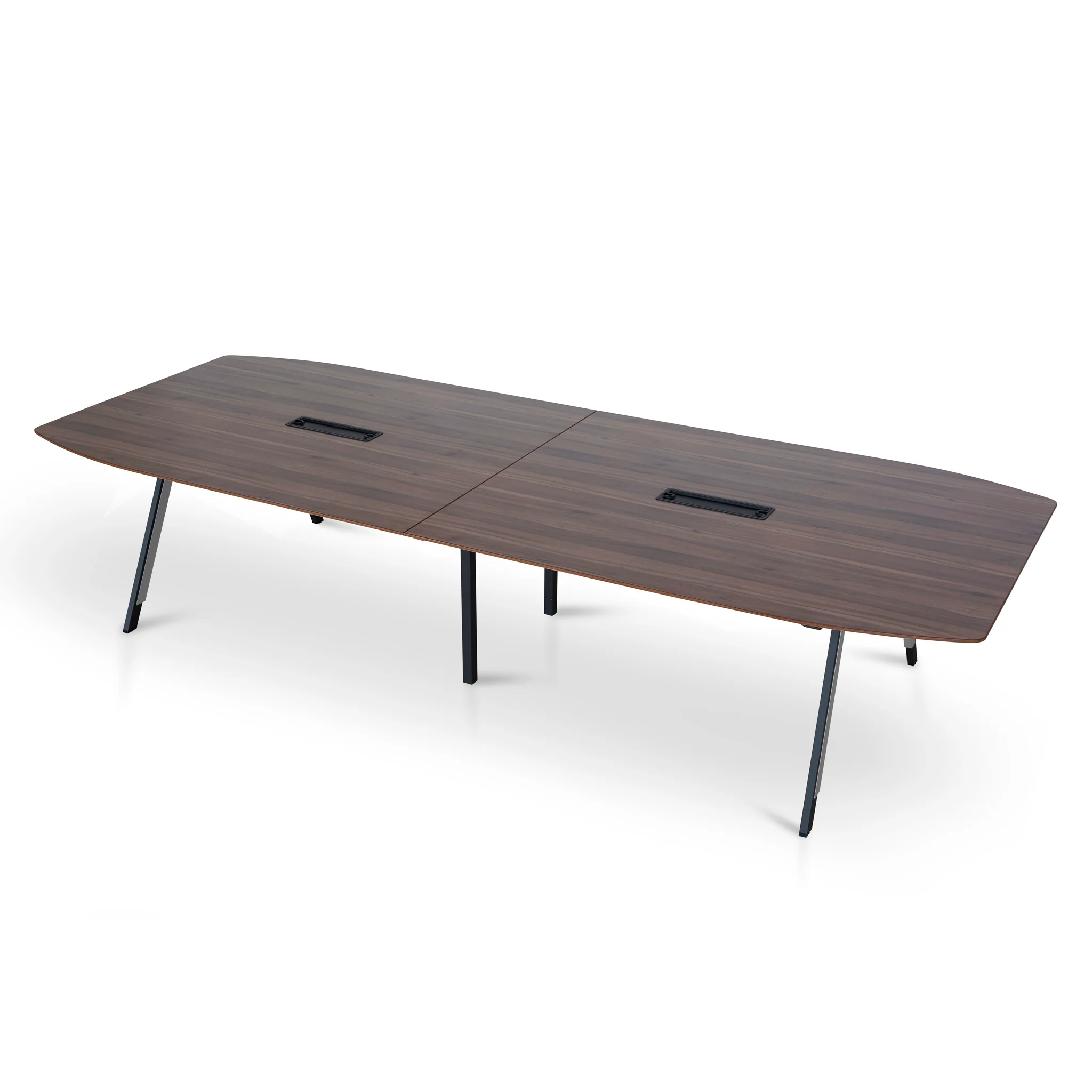 COT10442-SN 3.6m Boardroom Meeting Table - Walnut Top With Black Legs - Image 4