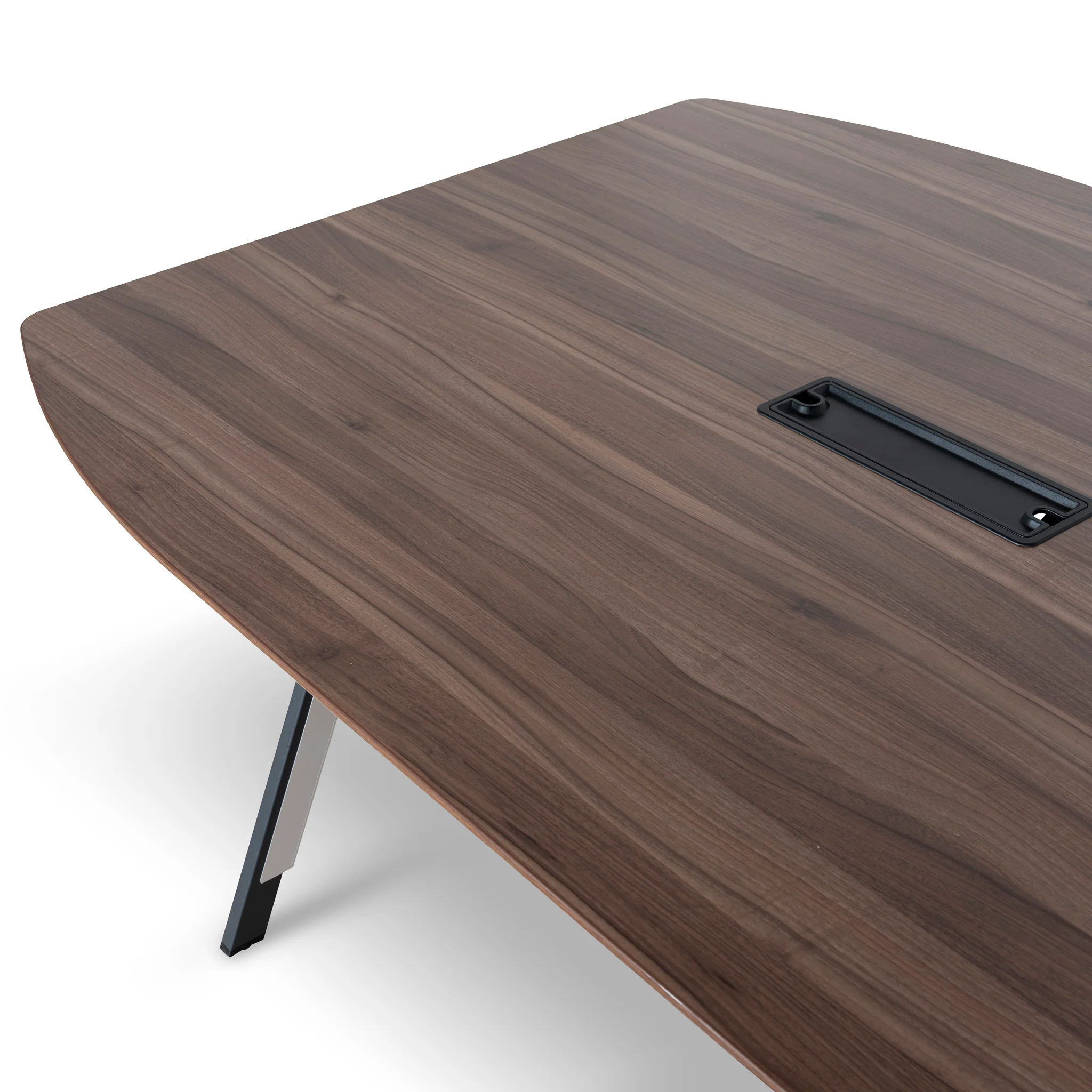 COT10442-SN 3.6m Boardroom Meeting Table - Walnut Top With Black Legs - Image 5