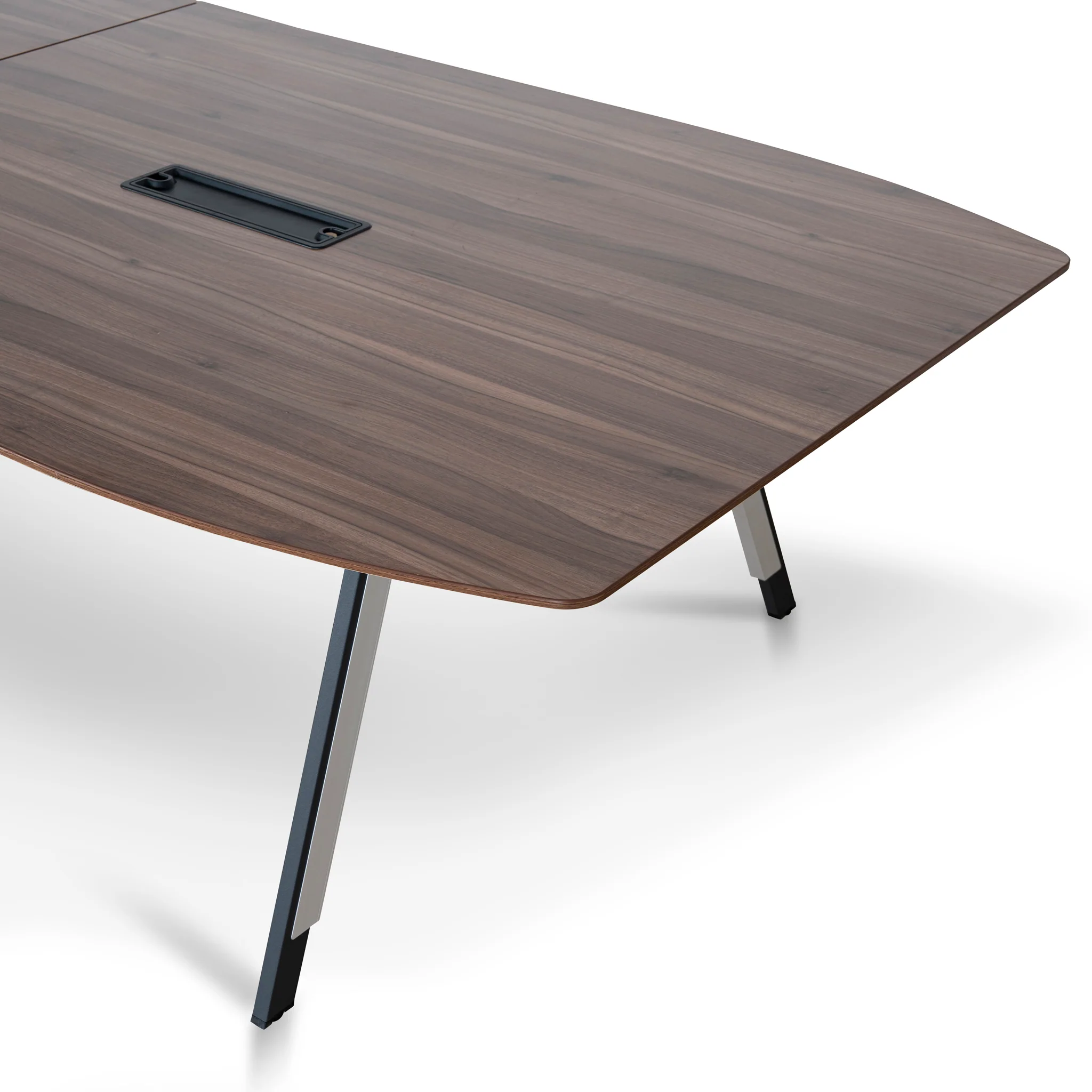 COT10442-SN 3.6m Boardroom Meeting Table - Walnut Top With Black Legs - Image 6