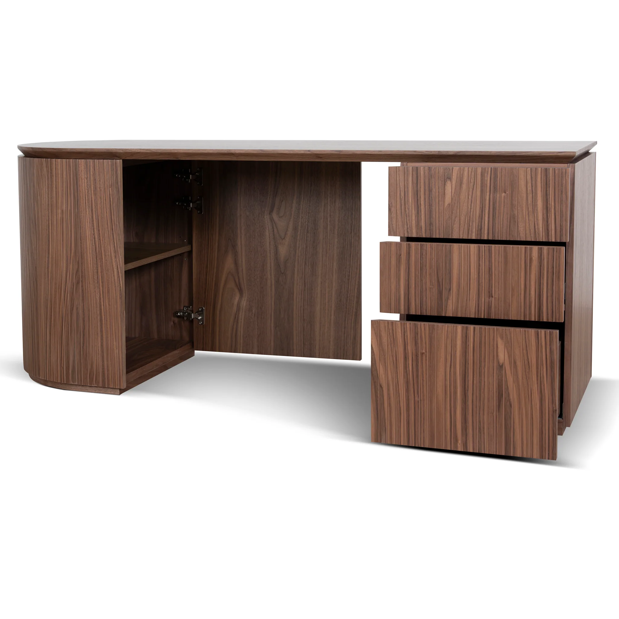 COT10937-CN 1.77m Right Drawer Office Desk - Walnut - Image 3