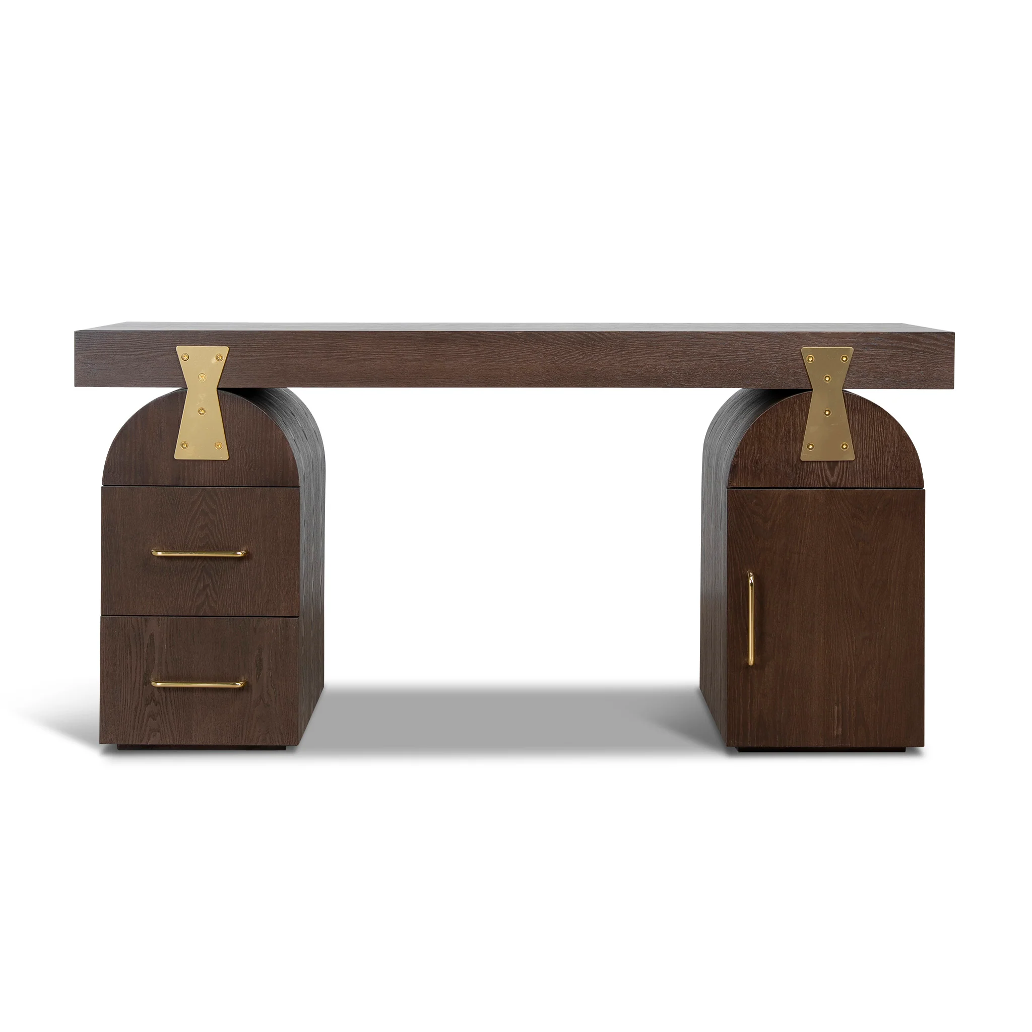COT12135-NI 1.55m New Elm Home Office Desk - Walnut - Image 2