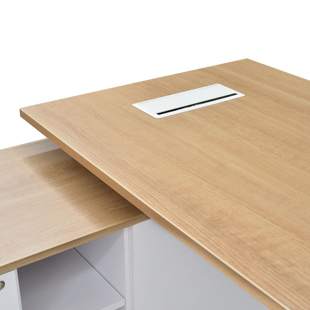 COT2094-SN 180cm Executive Office Desk With Left Return - Natural - Image 10