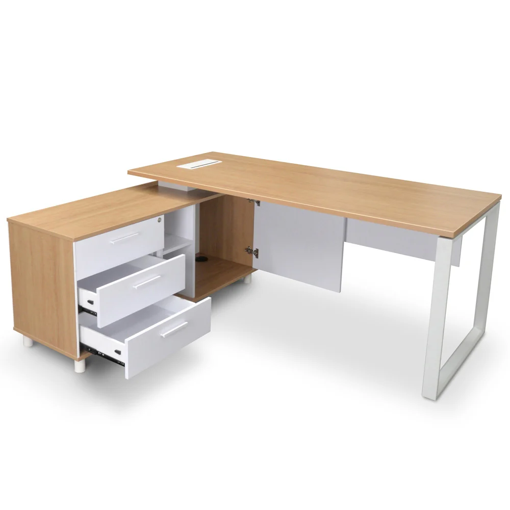 COT2094-SN 180cm Executive Office Desk With Left Return - Natural - Image 4
