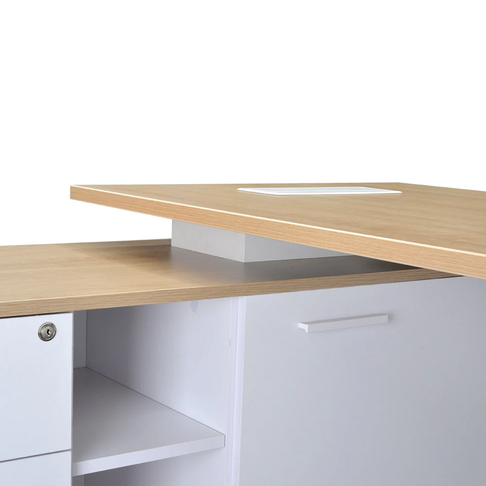 COT2094-SN 180cm Executive Office Desk With Left Return - Natural - Image 6