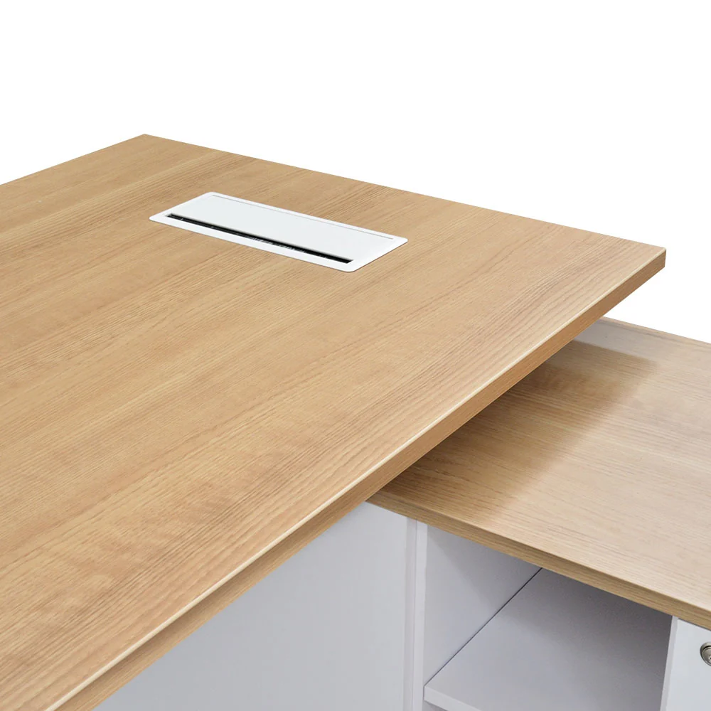 COT2095-SN 180cm Executive Office Desk With Right Return - Natural - Image 9