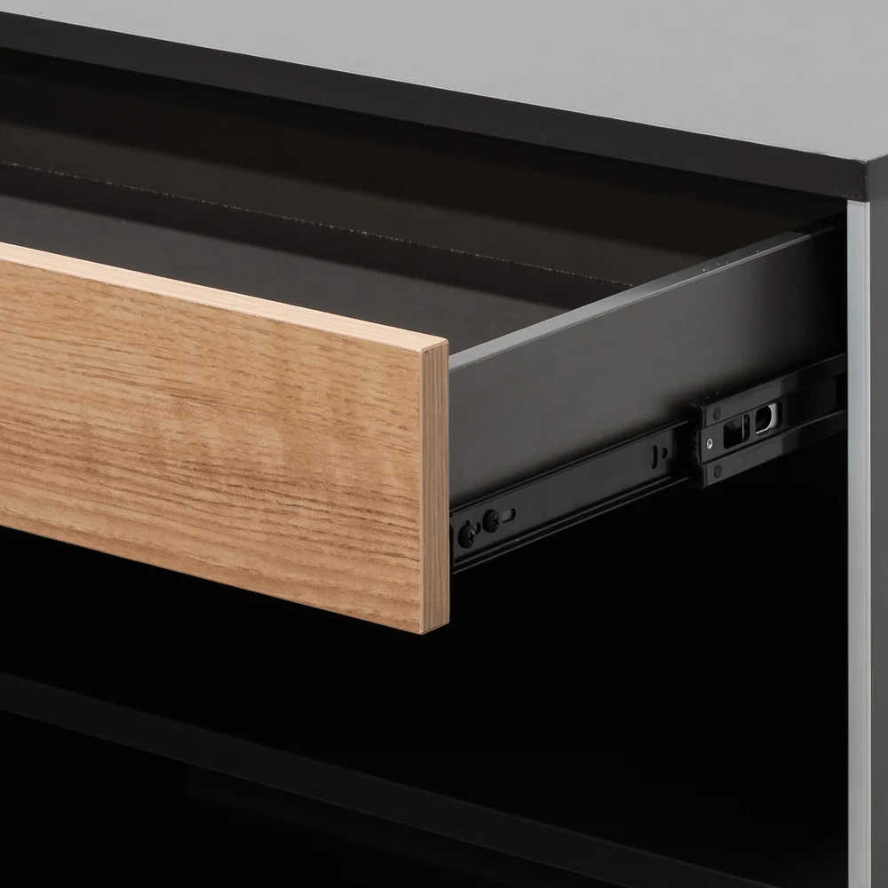 COT2343-SN 2m Right Return Office Desk - Natural - Black - Image 3