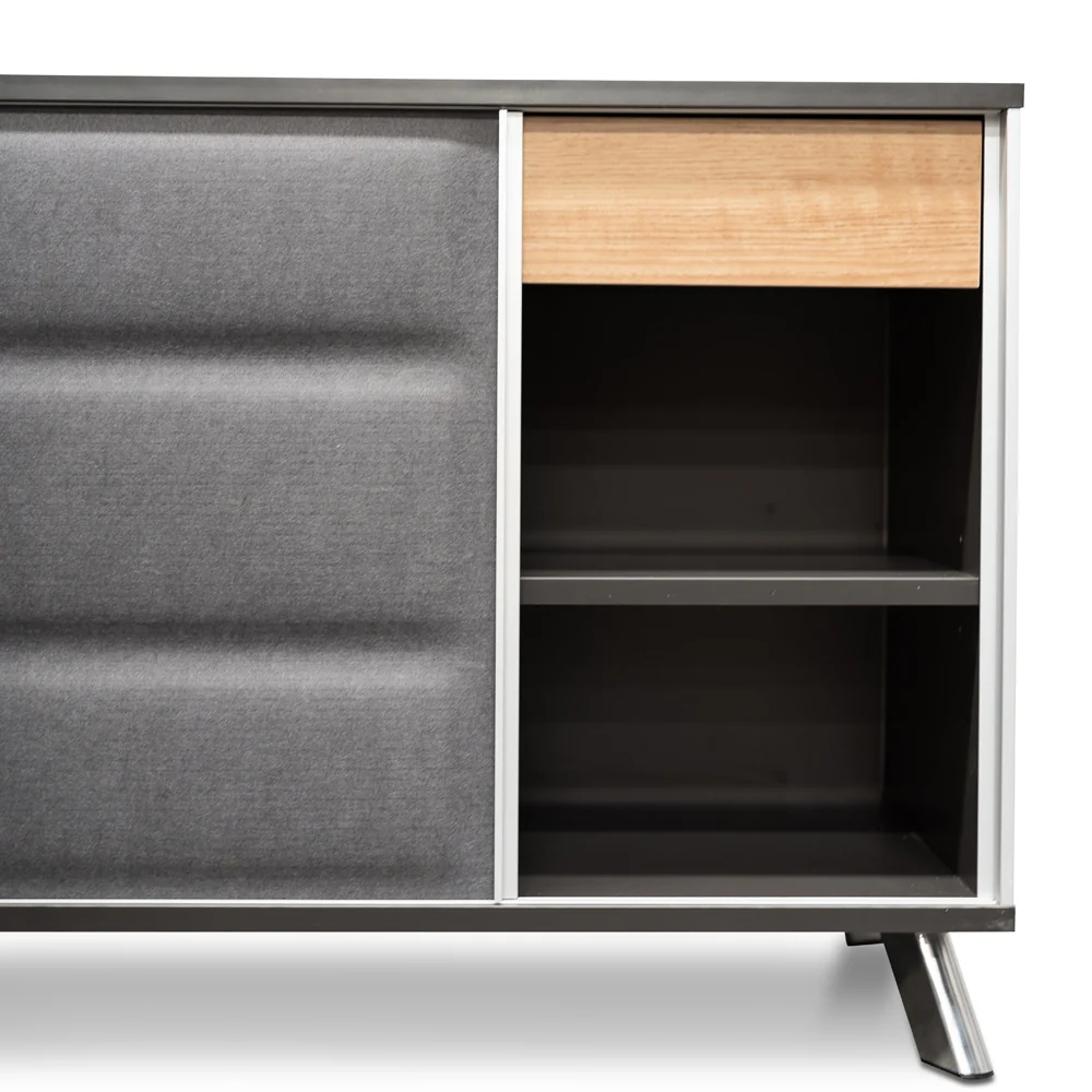COT2343-SN 2m Right Return Office Desk - Natural - Black - Image 7