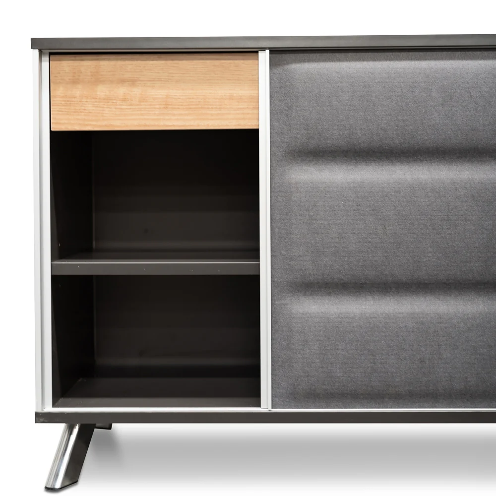 COT2344-SN 2m Left Return Office Desk - Natural - Black - Image 10