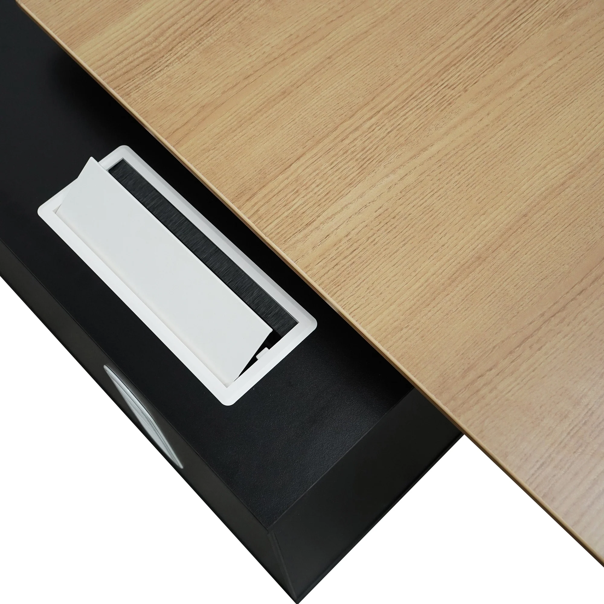 COT2861-SN 1.95m Executive Desk Right Return - Black Frame with Natural Top and Drawers - Image 10
