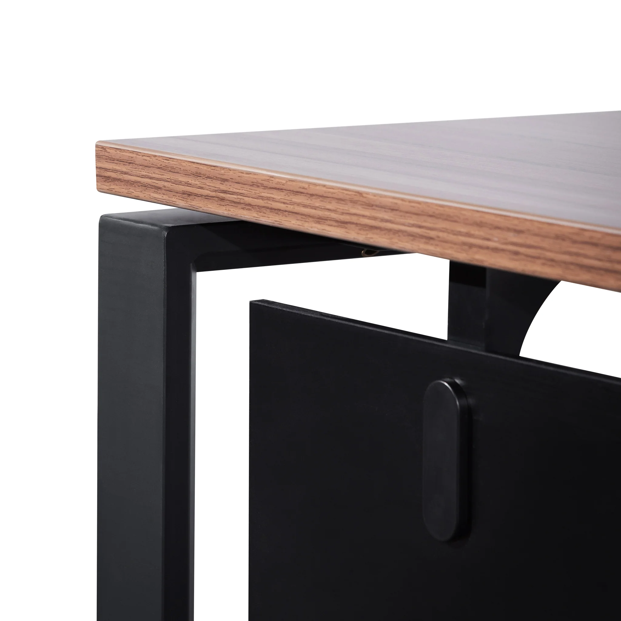 COT6162-SN 1.6m Single Seater Walnut Office Desk - Black Legs - Image 10