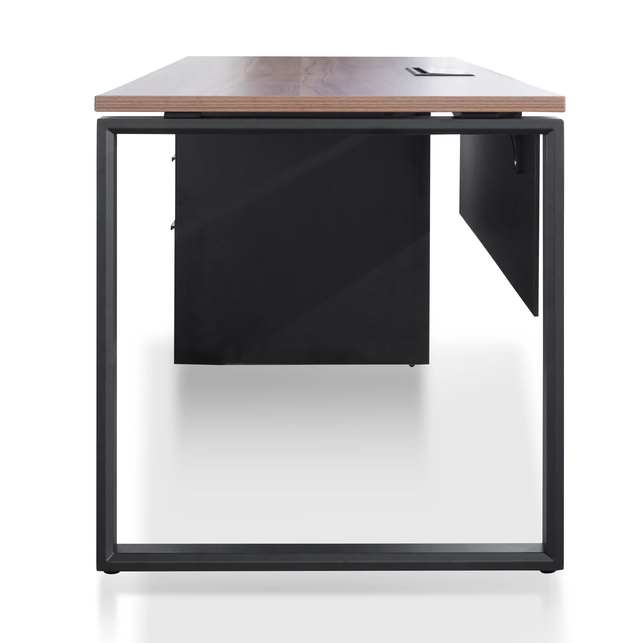 COT6162-SN 1.6m Single Seater Walnut Office Desk - Black Legs - Image 11