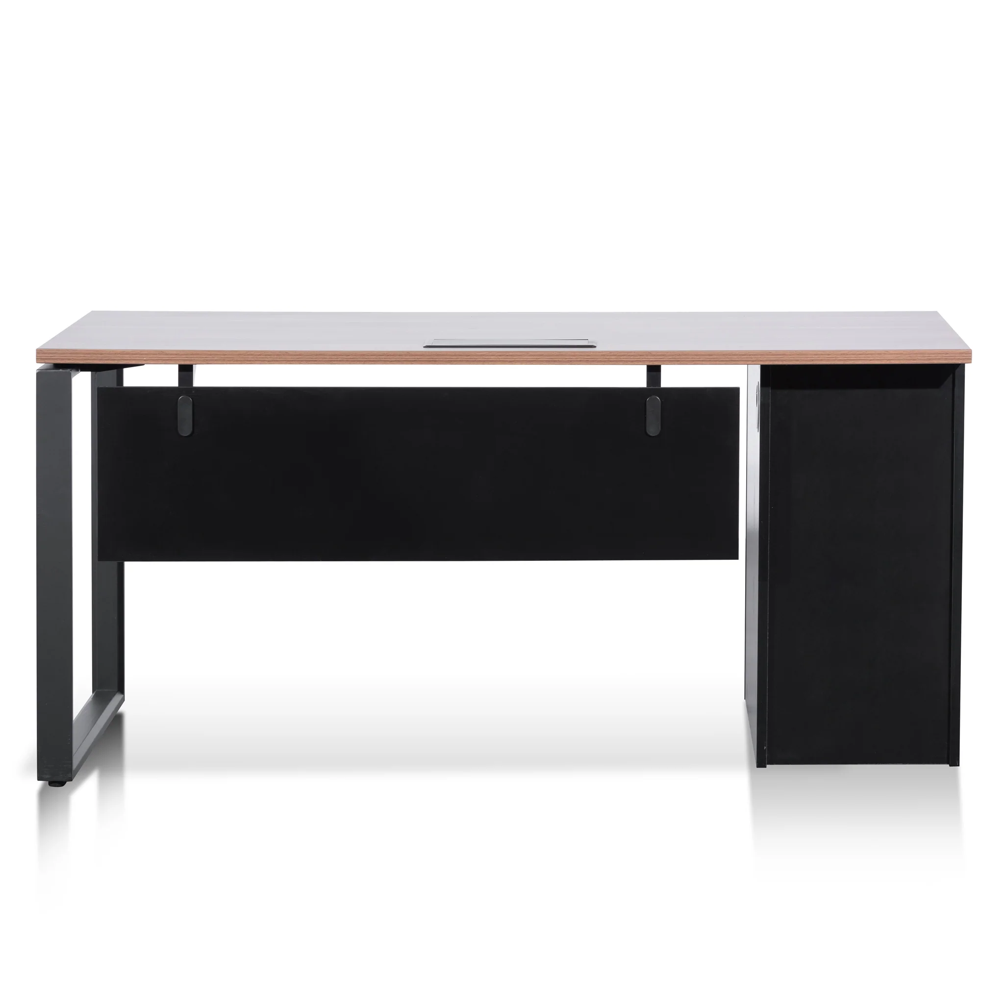 COT6162-SN 1.6m Single Seater Walnut Office Desk - Black Legs - Image 3