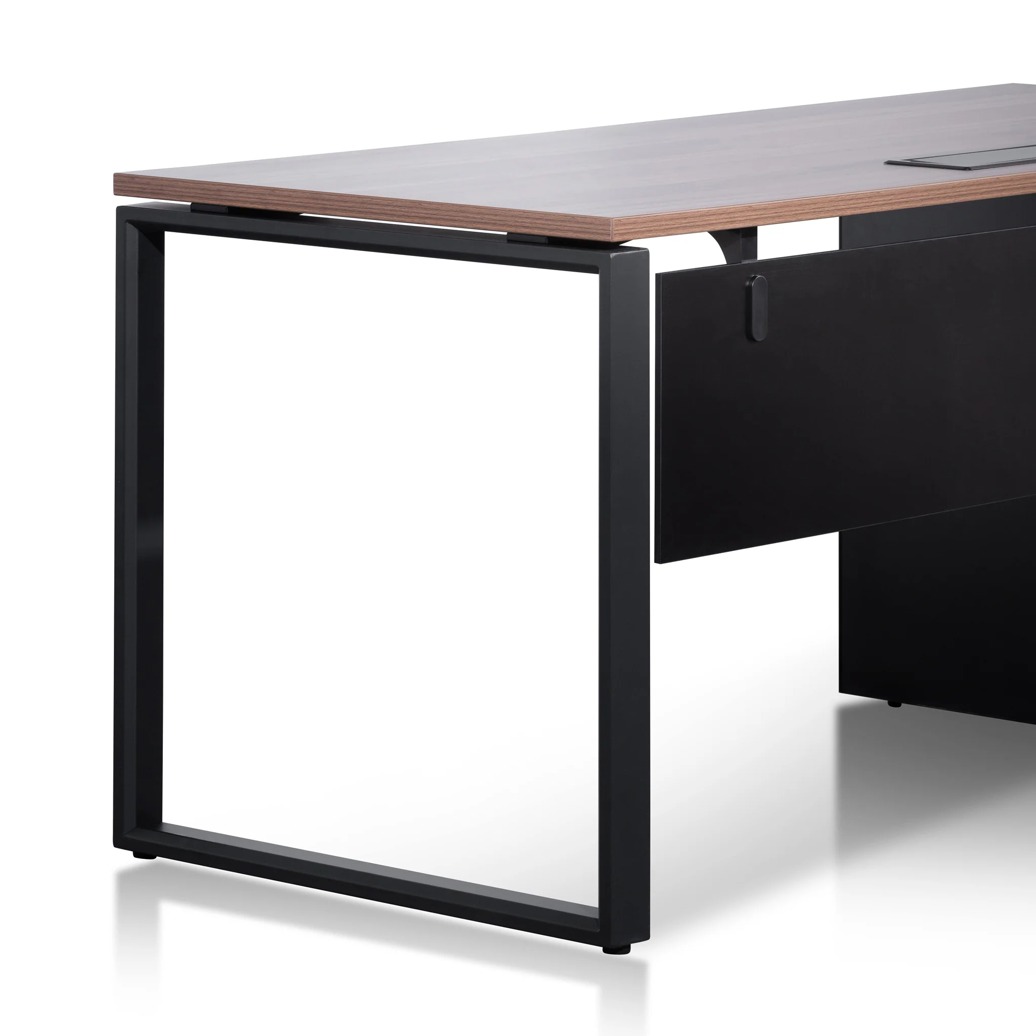COT6162-SN 1.6m Single Seater Walnut Office Desk - Black Legs - Image 4