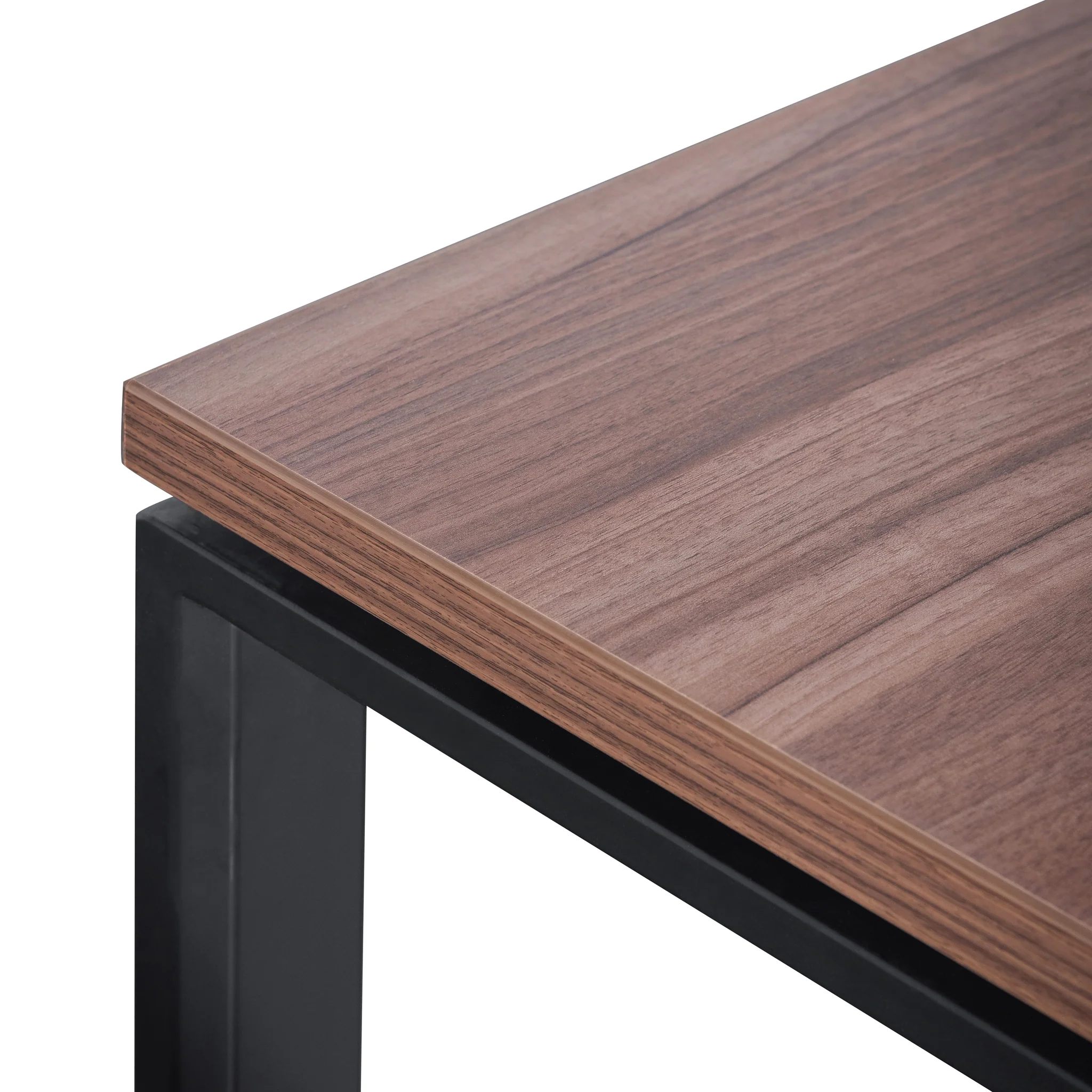 COT6162-SN 1.6m Single Seater Walnut Office Desk - Black Legs - Image 5