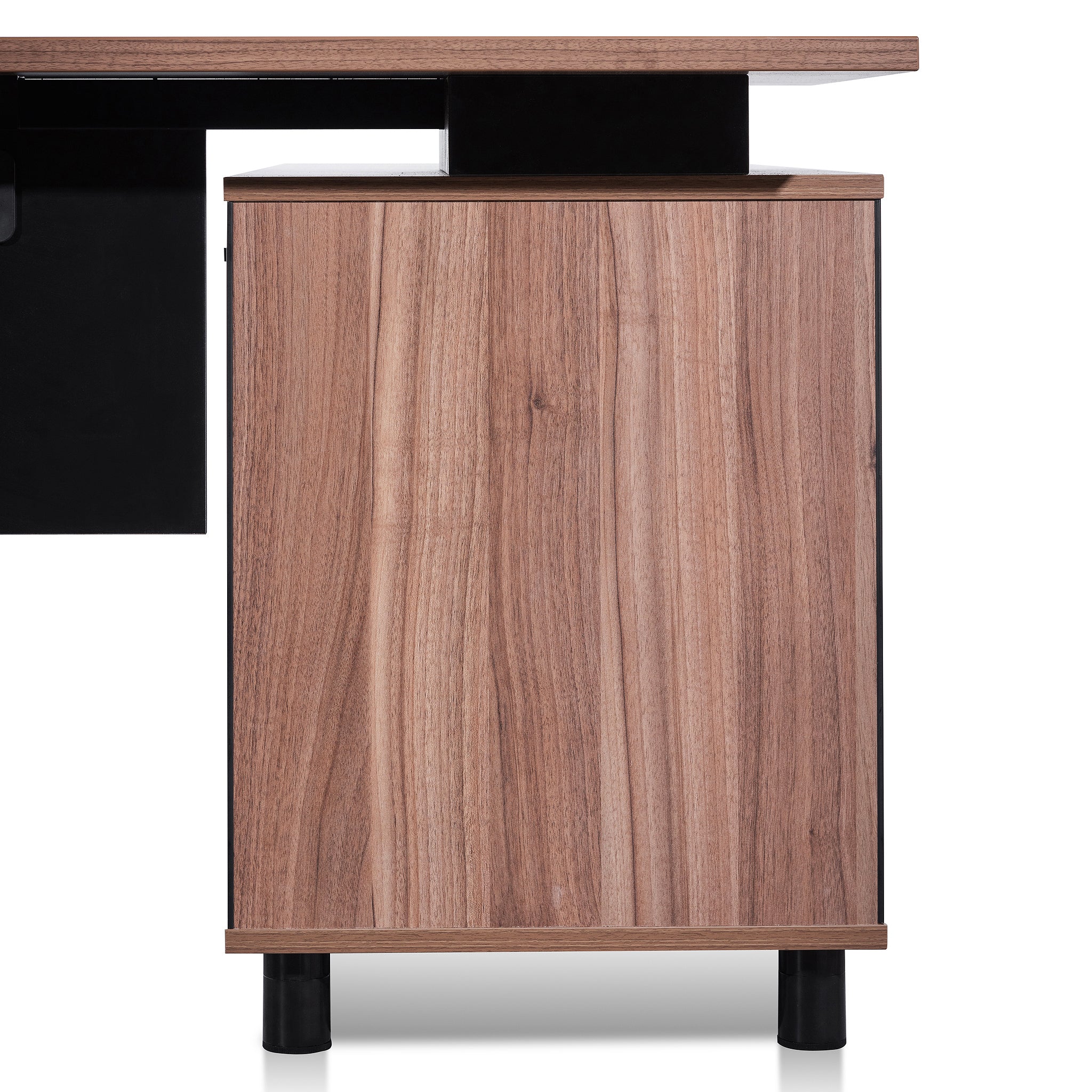 COT6165-SN 1.8m Executive Desk Left Return with Black Legs - Walnut - Image 12