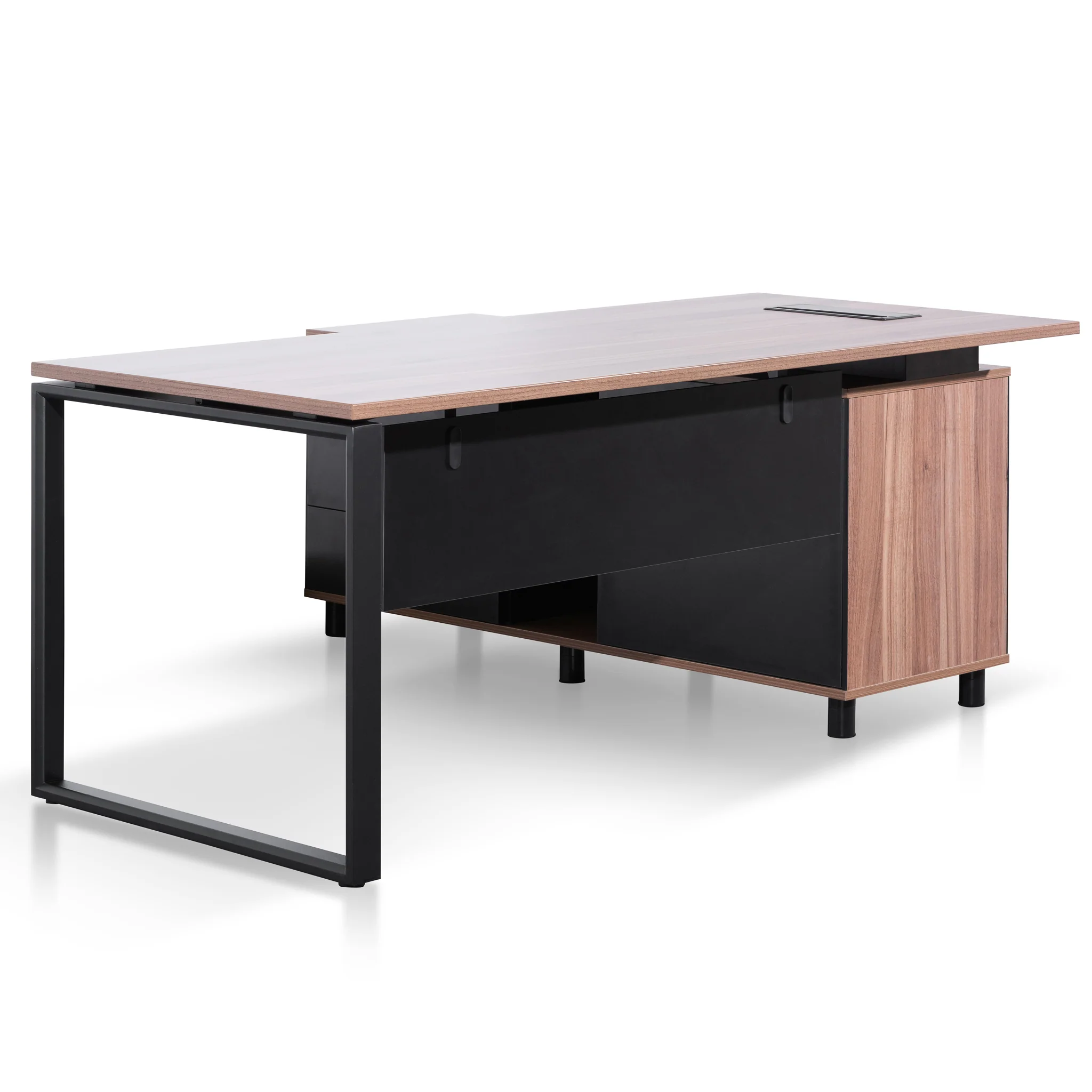 COT6165-SN 1.8m Executive Desk Left Return with Black Legs - Walnut - Image 3