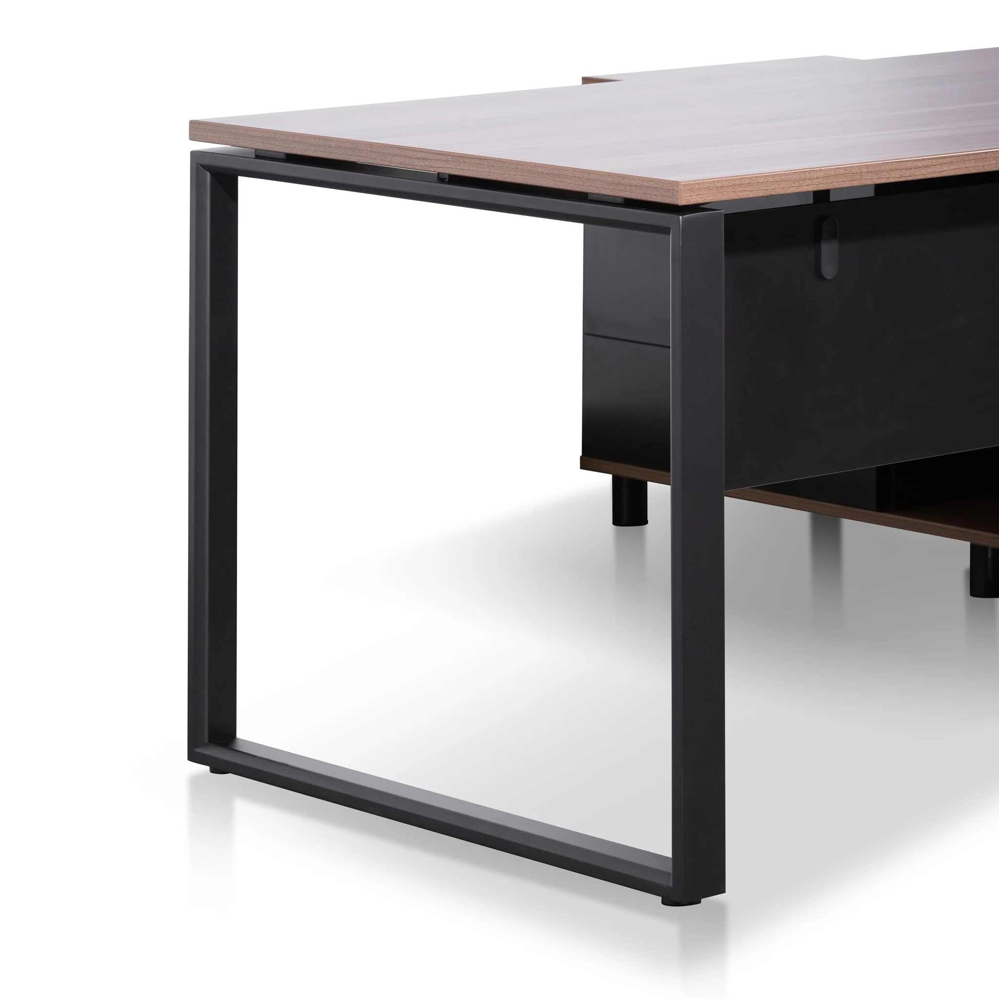 COT6165-SN 1.8m Executive Desk Left Return with Black Legs - Walnut - Image 4