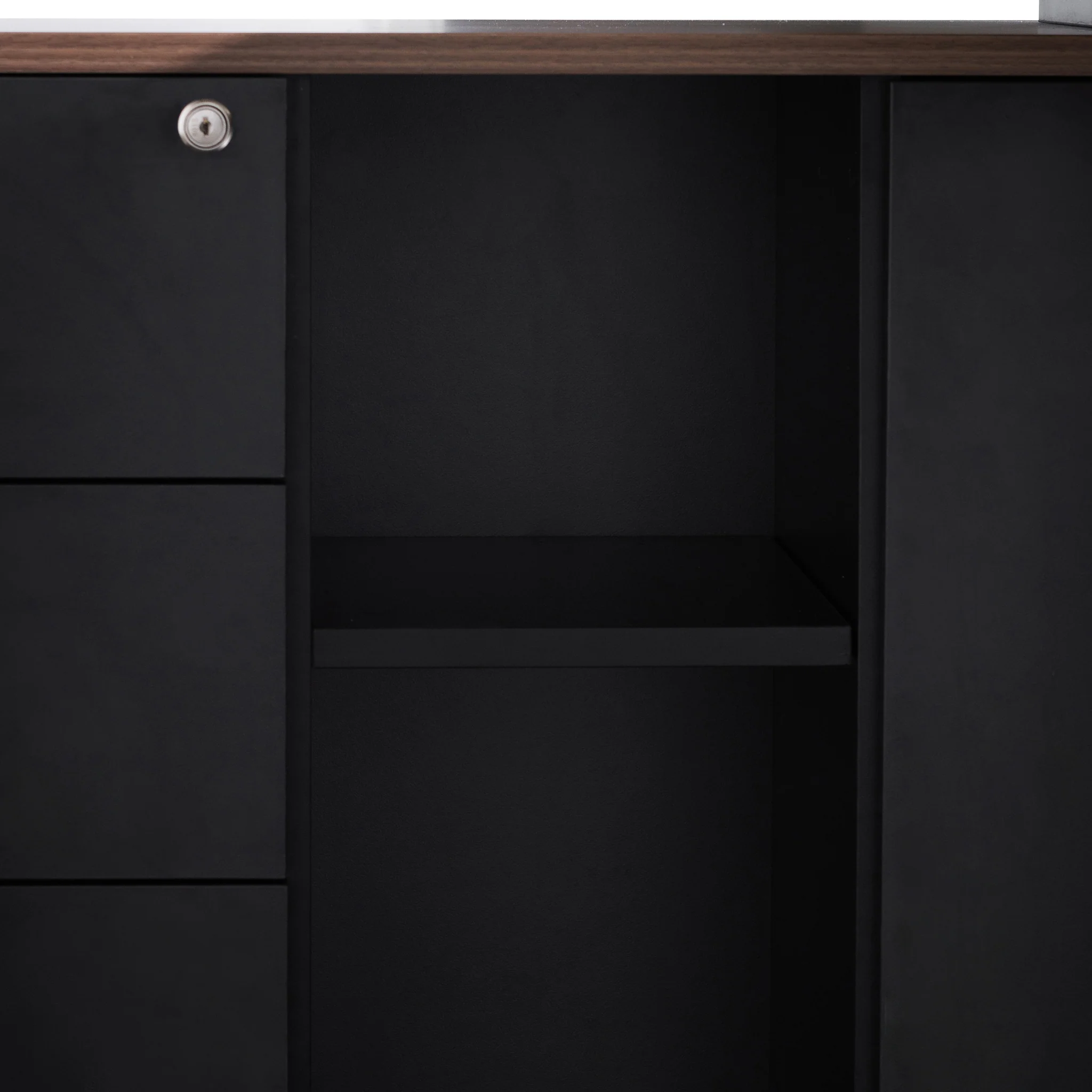 COT6165-SN 1.8m Executive Desk Left Return with Black Legs - Walnut - Image 6