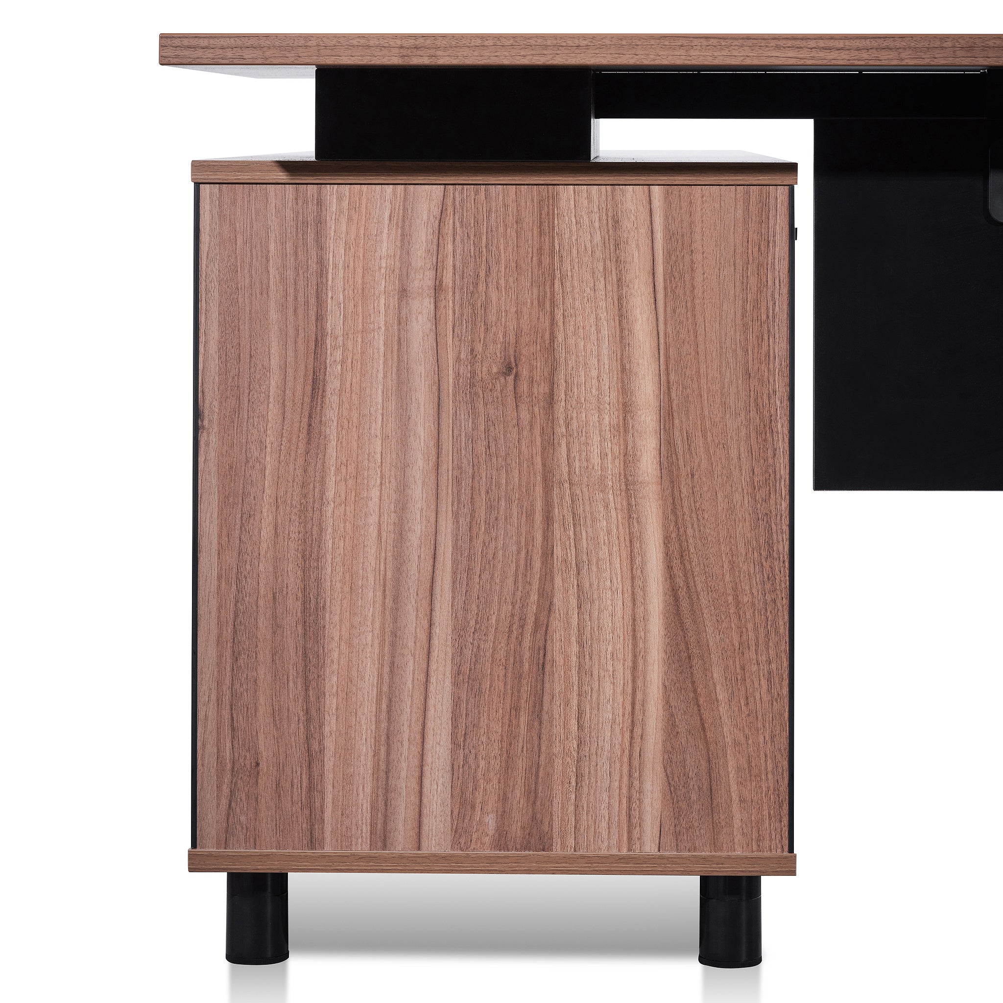 COT6166-SN 1.8m Executive Desk Right Return with Black Legs - Walnut - Image 12
