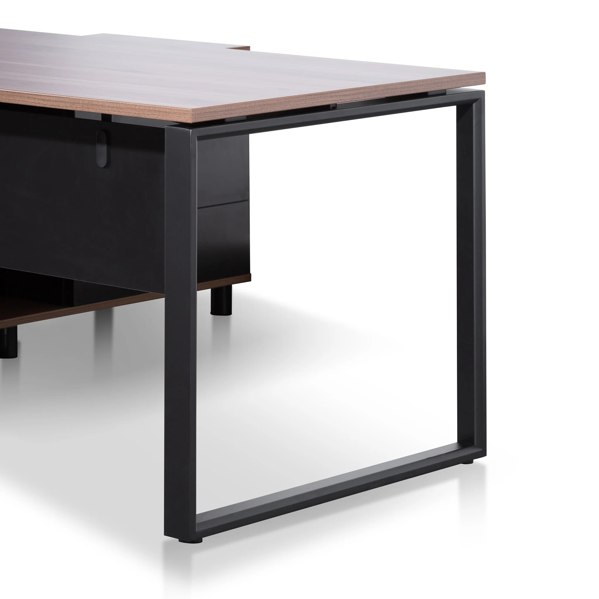 COT6166-SN 1.8m Executive Desk Right Return with Black Legs - Walnut - Image 4