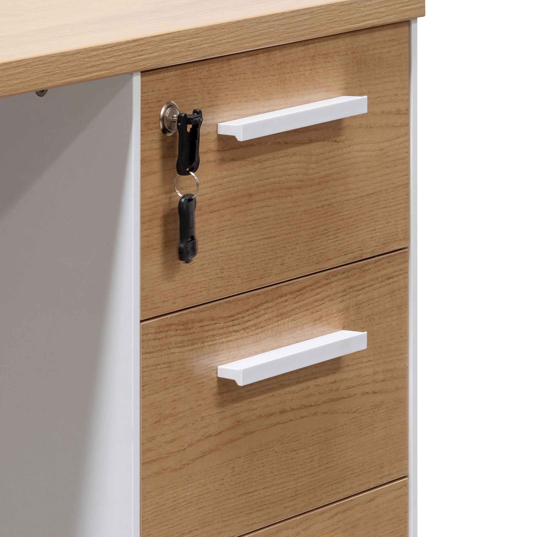 COT6541-SN 1 Seater Office Desk - Natural and White - Image 10