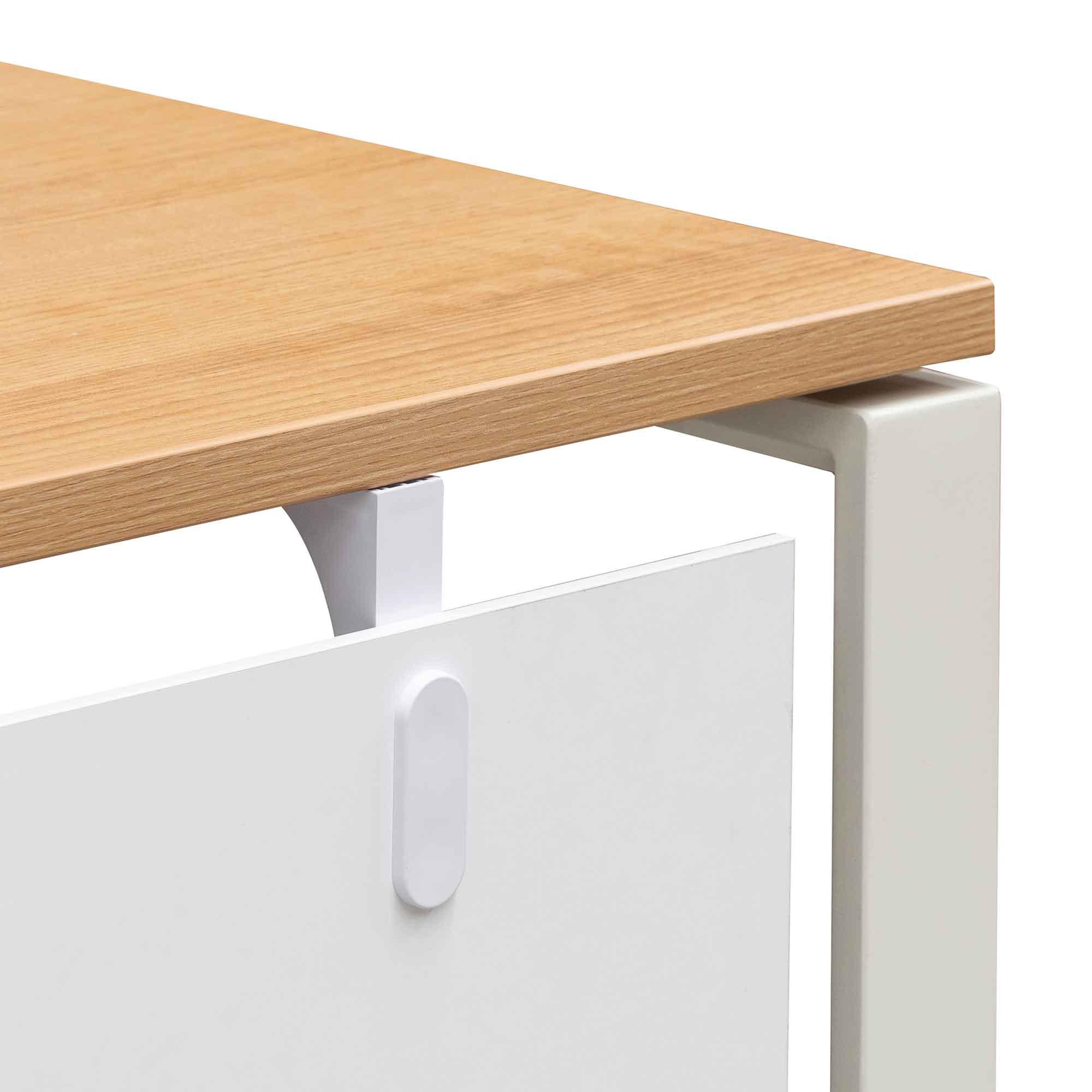 COT6541-SN 1 Seater Office Desk - Natural and White - Image 12