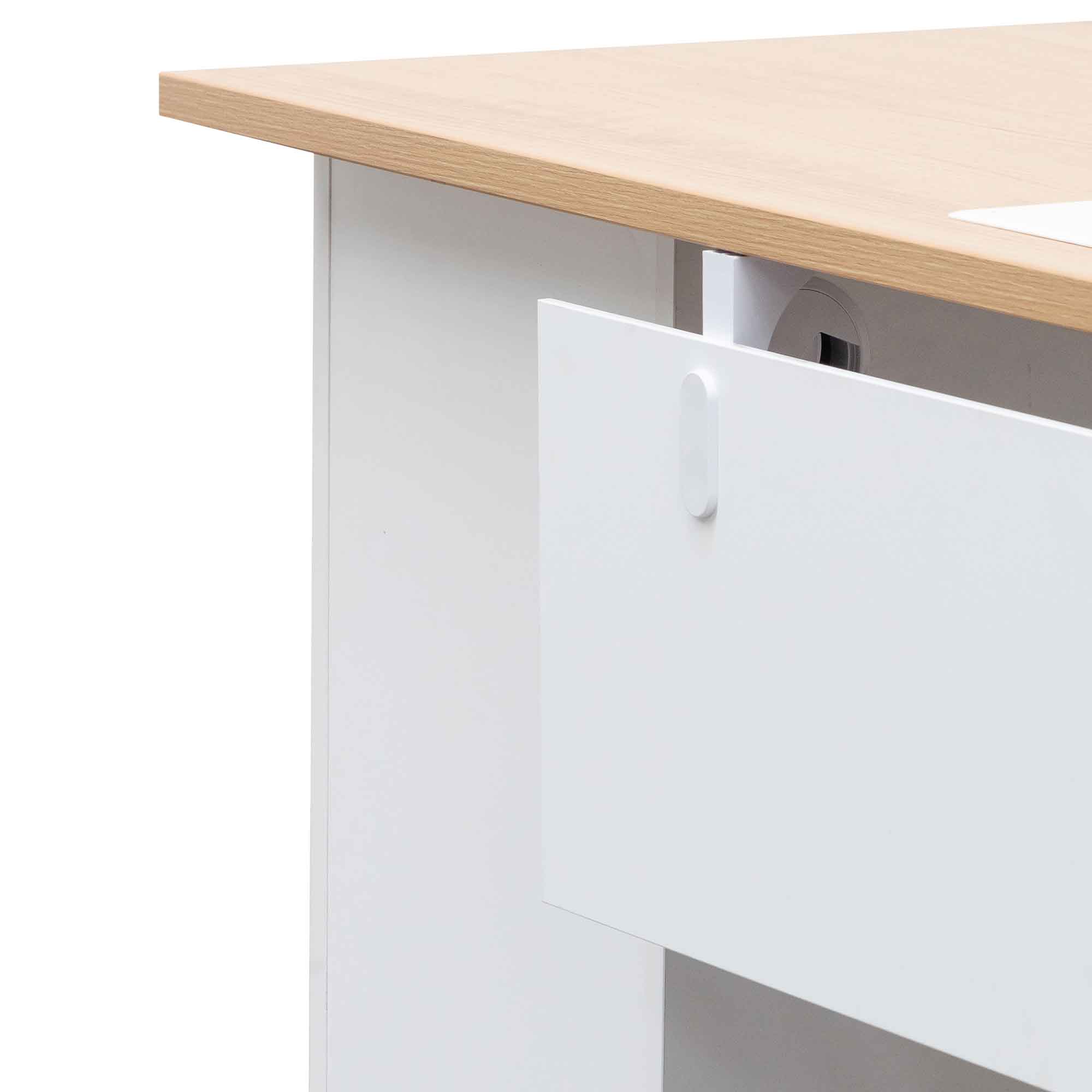 COT6541-SN 1 Seater Office Desk - Natural and White - Image 13