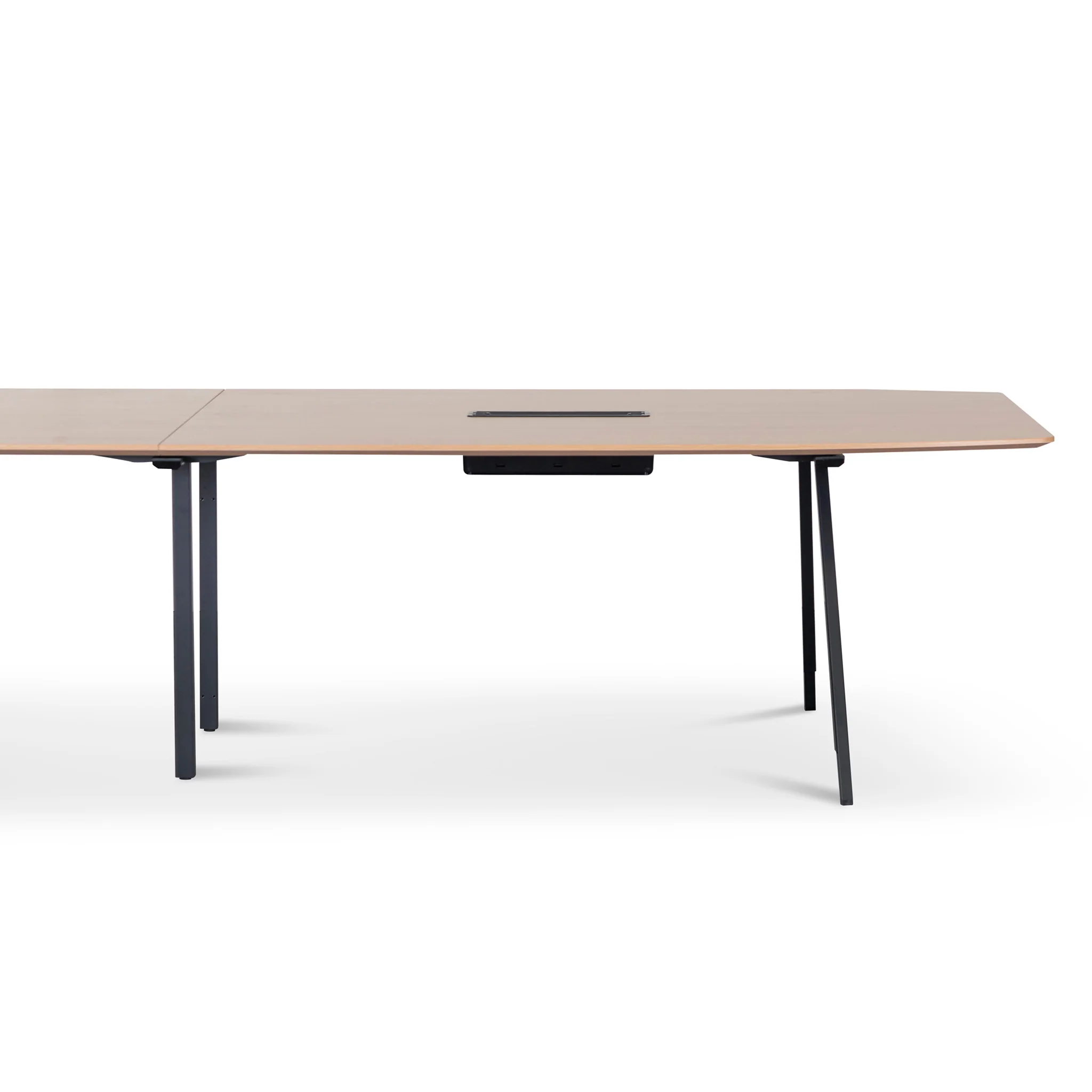 COT8124-SN 3.6m Natural Boardroom Meeting Table - Full Black Legs - Image 3