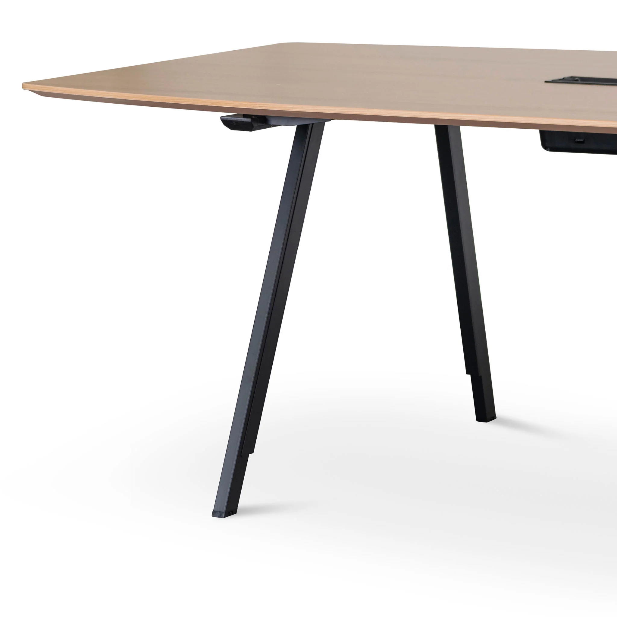 COT8124-SN 3.6m Natural Boardroom Meeting Table - Full Black Legs - Image 4