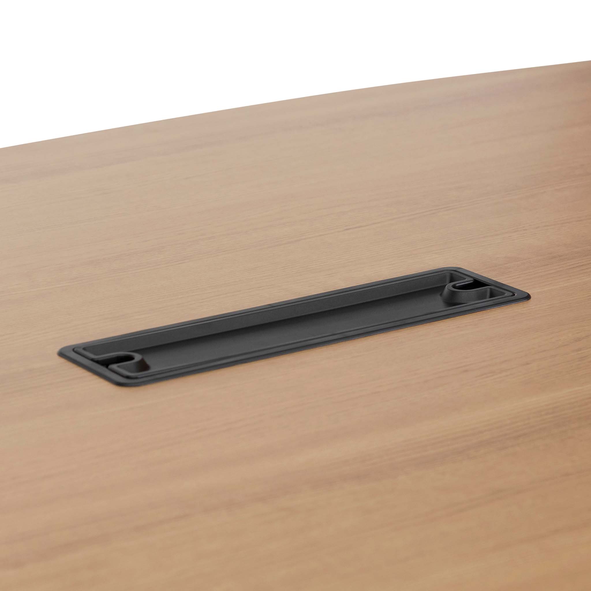 COT8124-SN 3.6m Natural Boardroom Meeting Table - Full Black Legs - Image 7