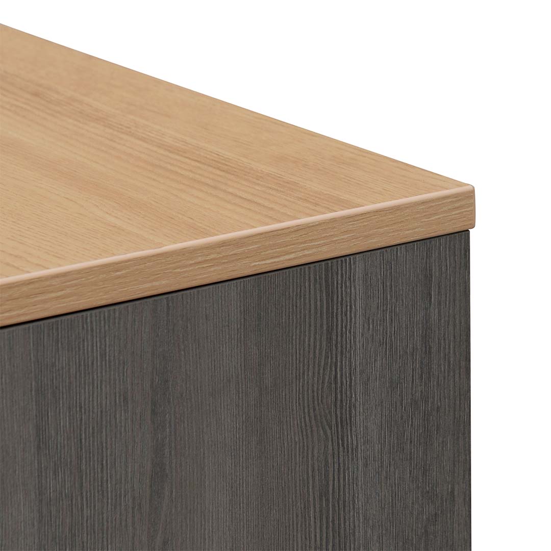 COT8127-SN 1.8m Left Return Office Desk - Black with Natural Top - Image 11