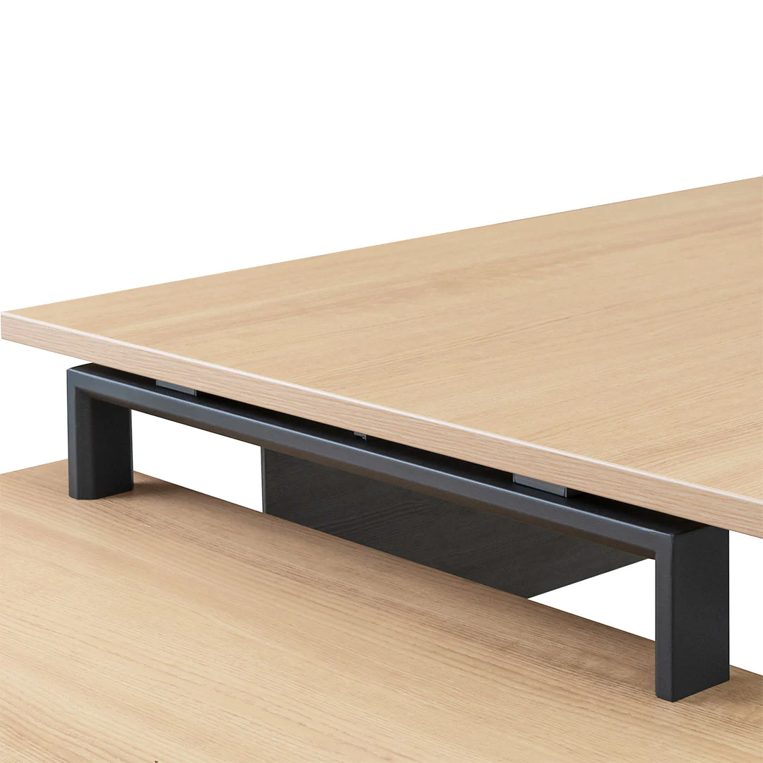 COT8127-SN 1.8m Left Return Office Desk - Black with Natural Top - Image 8
