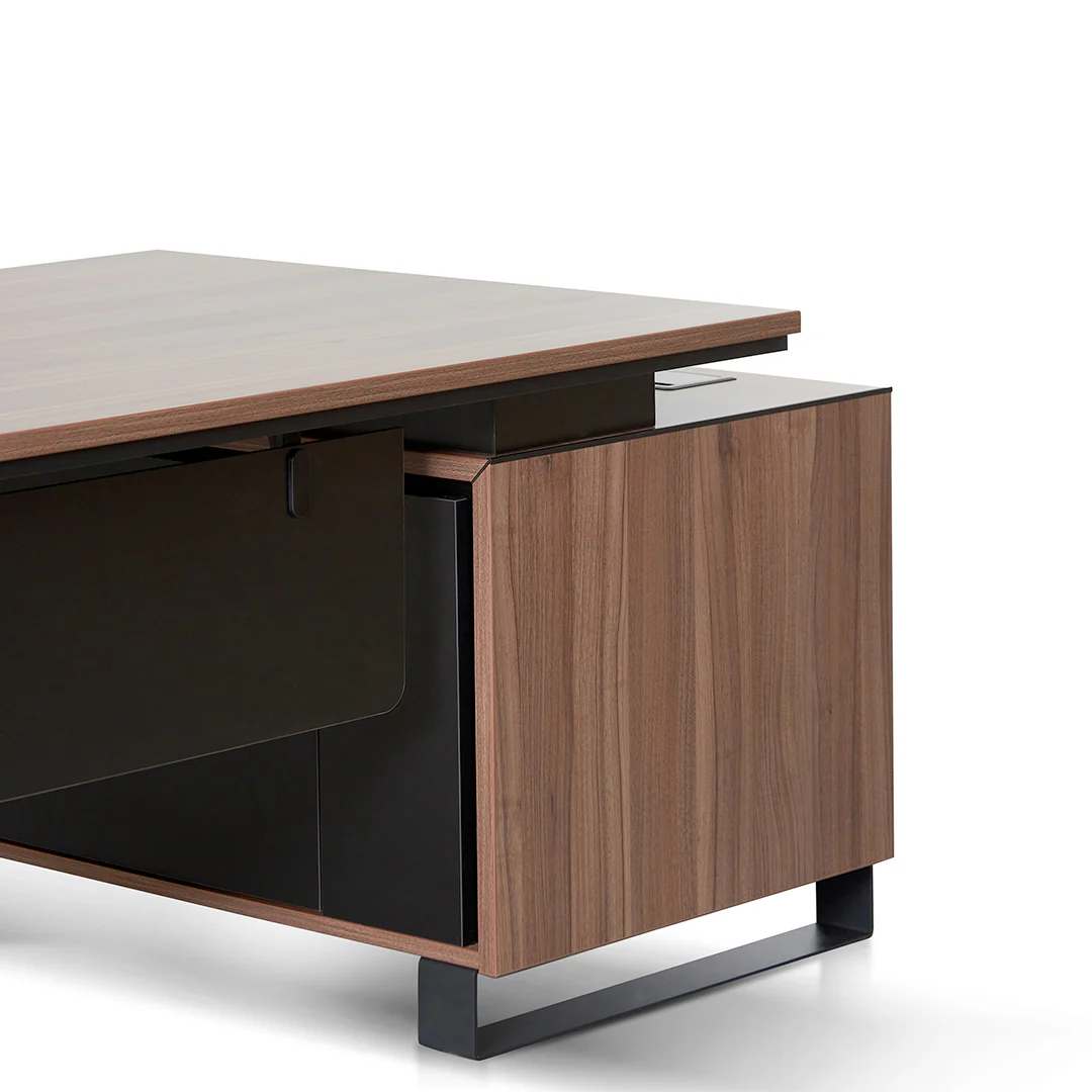 COT8349-SN 2.3m Left Return Office Desk - Walnut - Image 10
