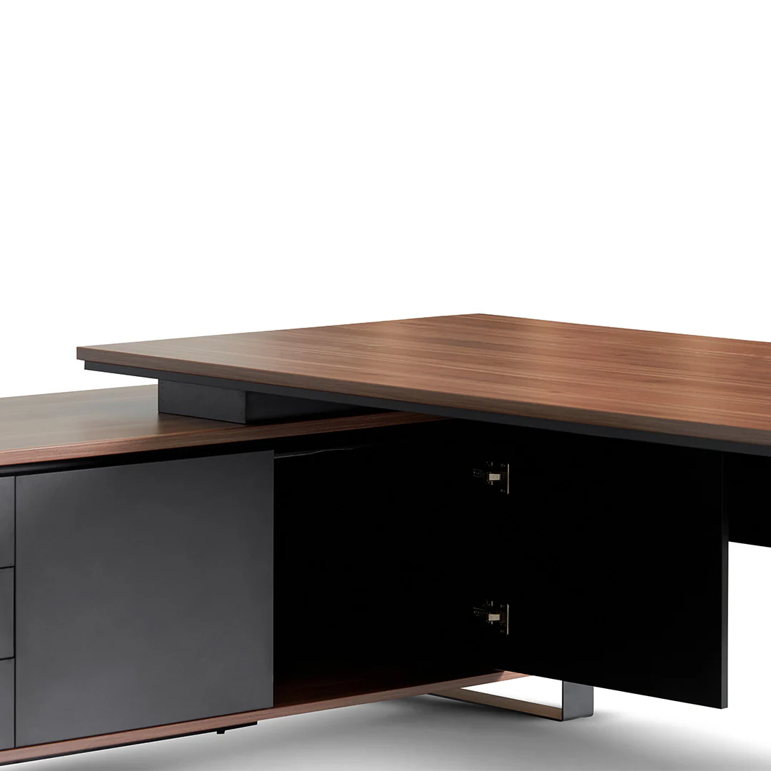 COT8349-SN 2.3m Left Return Office Desk - Walnut - Image 12