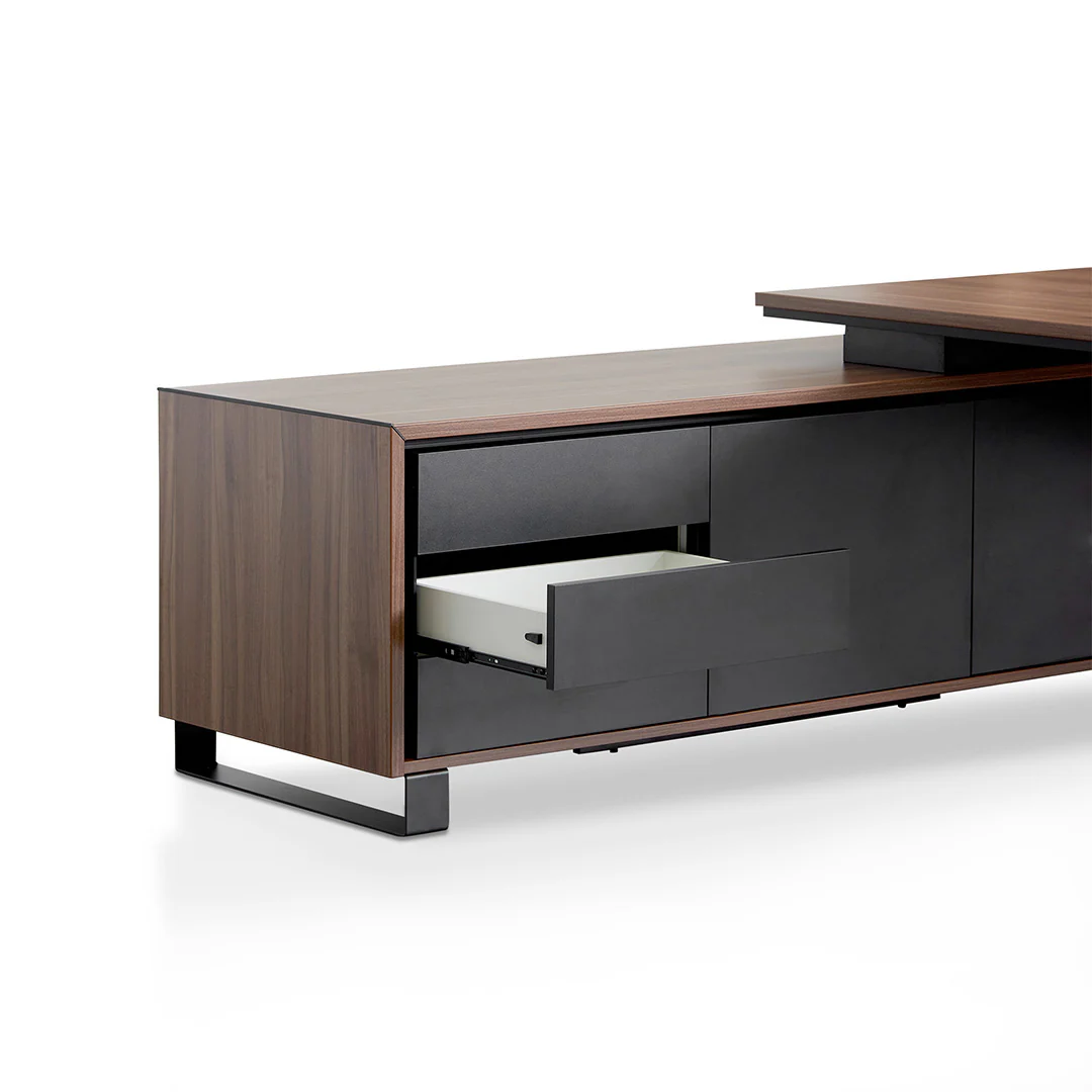 COT8349-SN 2.3m Left Return Office Desk - Walnut - Image 15