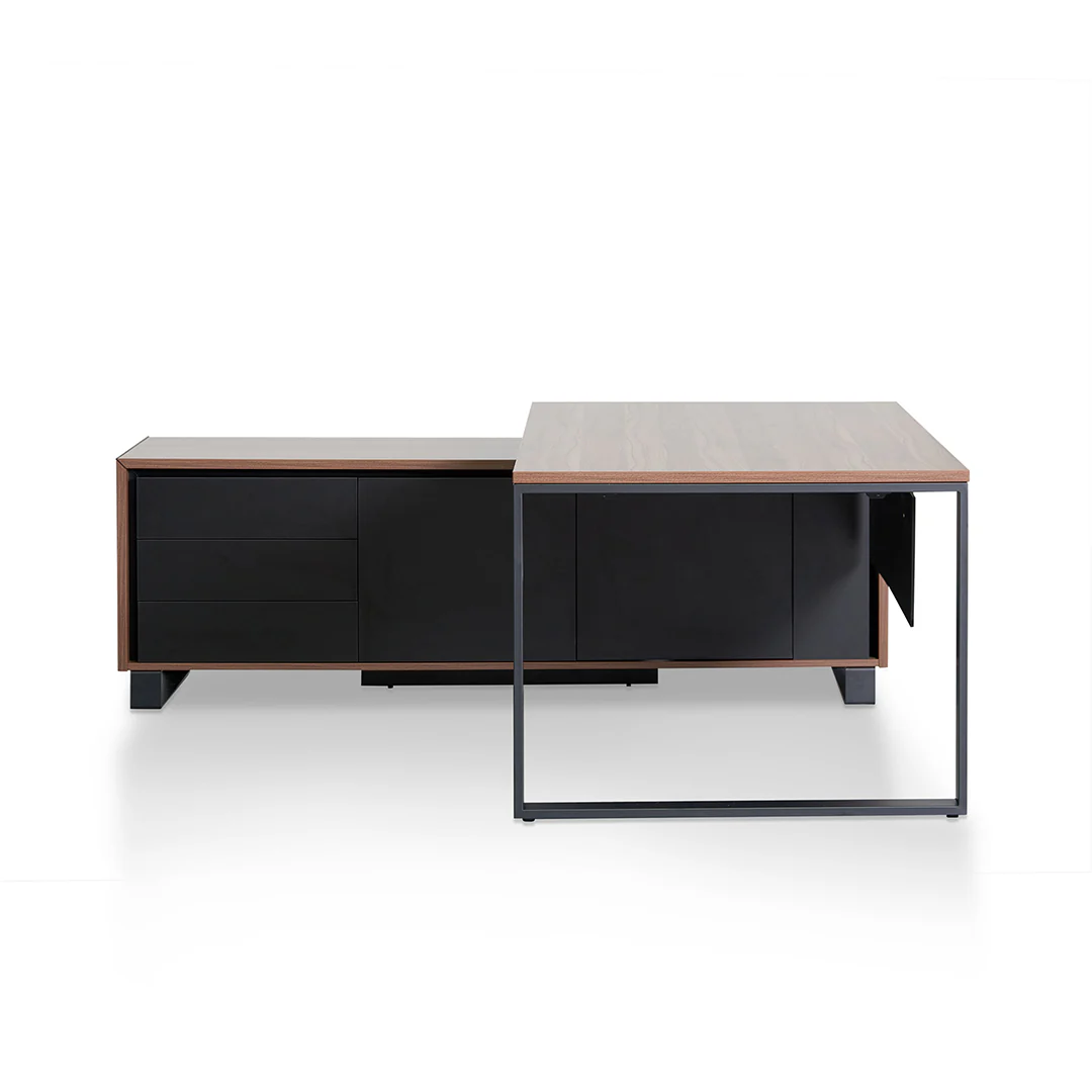 COT8349-SN 2.3m Left Return Office Desk - Walnut - Image 3