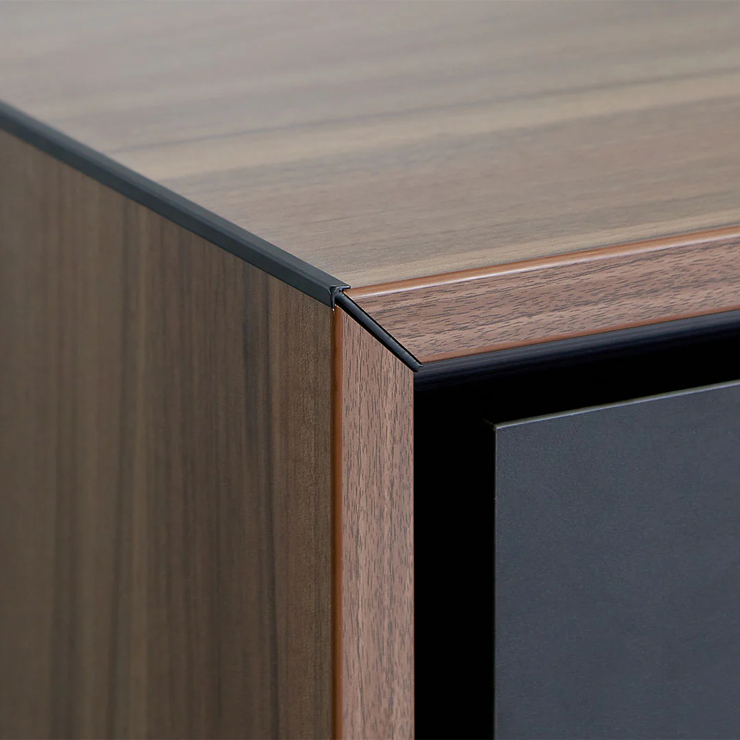 COT8349-SN 2.3m Left Return Office Desk - Walnut - Image 4
